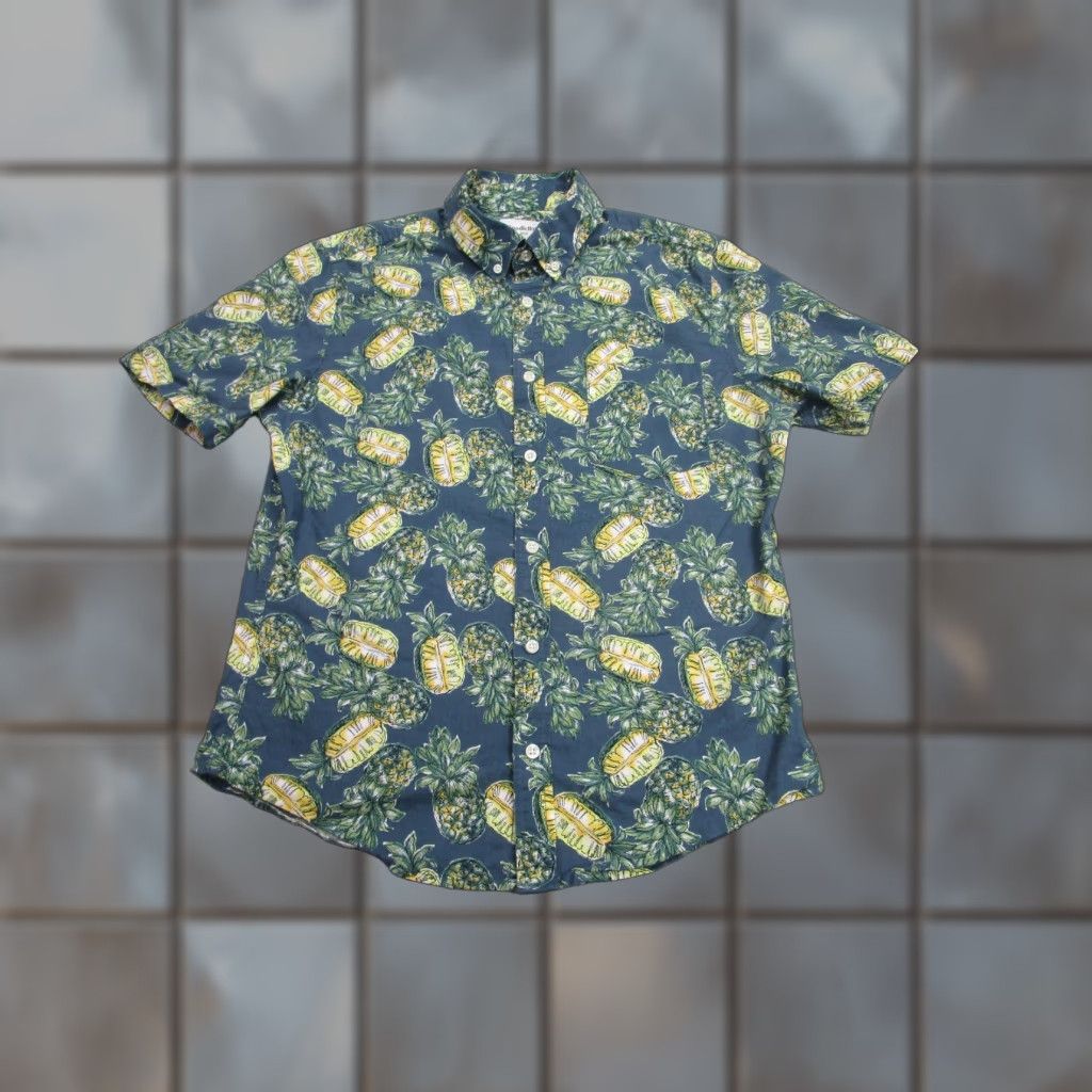 Vintage Goodfellow & Co Shirt Adult Medium Blue Pineapple Northrop Slim Fit Short Sleeve Mens Size US M / EU 48-50 / 2 - 1 Thumbnail