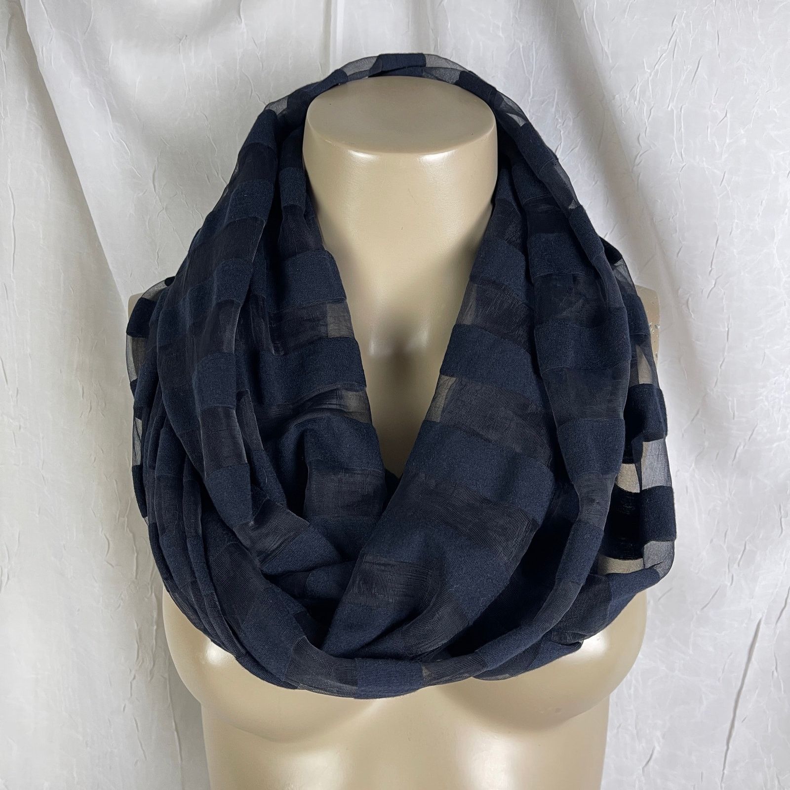 Steve Madden Steve Madden Sheer Striped Infinity Scarf Semi-Sheer Snood Size ONE SIZE - 12 Thumbnail