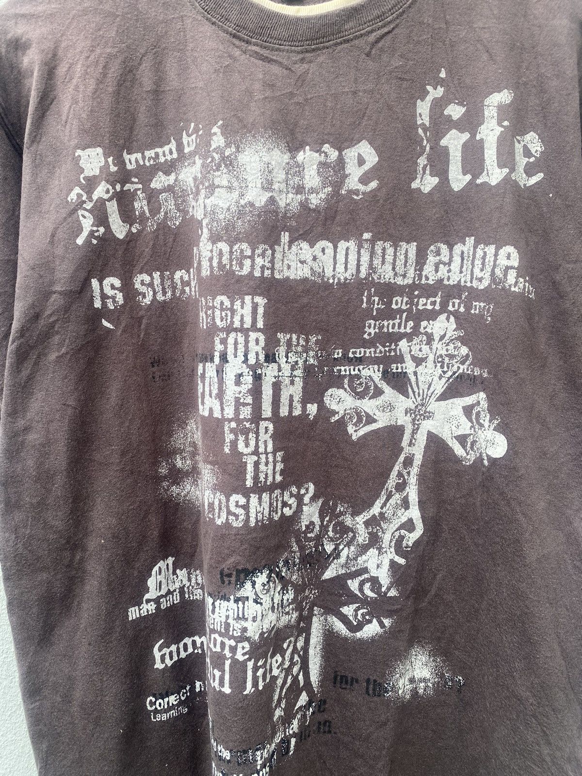 14th Addiction × Affliction × JNCO Vintage Y2K Bossy Hill Cross Poem Tshirt Size US L / EU 52-54 / 3 - 4 Thumbnail