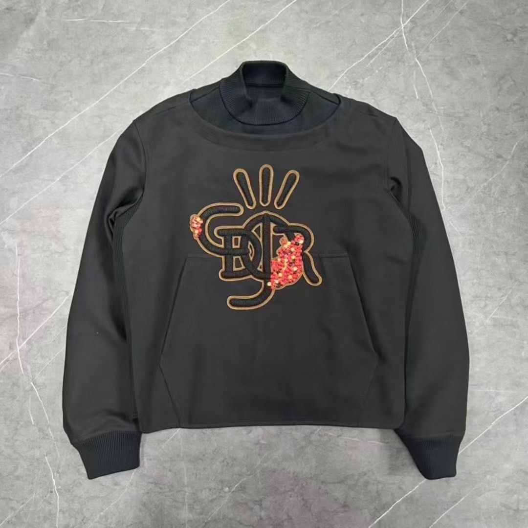 Dior Dior Travis Scott Black Embroidered Sweatshirt Size US S / EU 44-46 / 1 - 1 Thumbnail