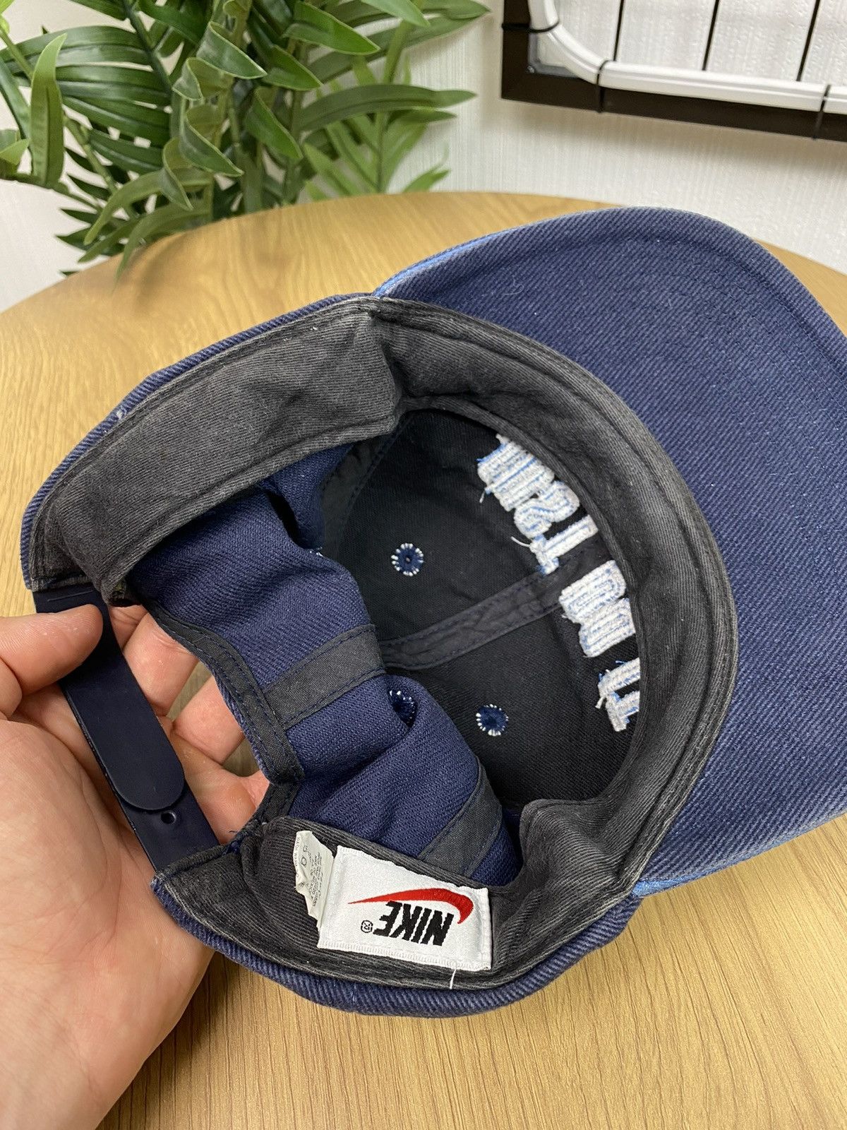 Vintage Vintage 90s Nike “Just do it” Hat Cap Big Logo Blue Unisex Size ONE SIZE - 11 Thumbnail