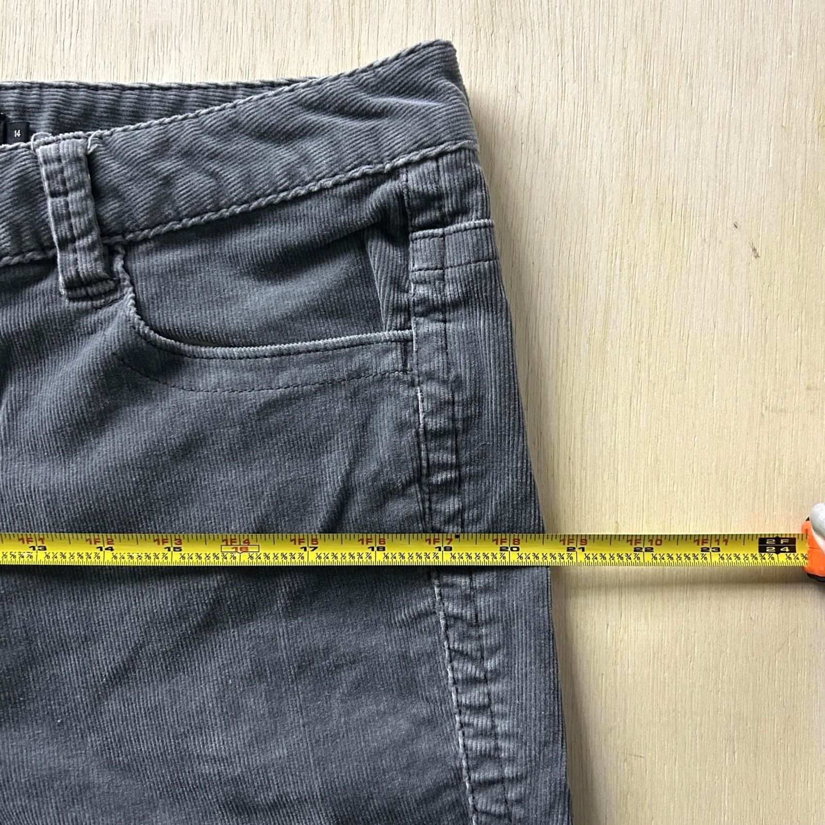 Vintage Calvin Klein Jeans Pants Womens 14 Gray Corduroy Straight Leg Khakis Casual - Pre-Owned Size 36" / US 14 / IT 50 - 7 Thumbnail