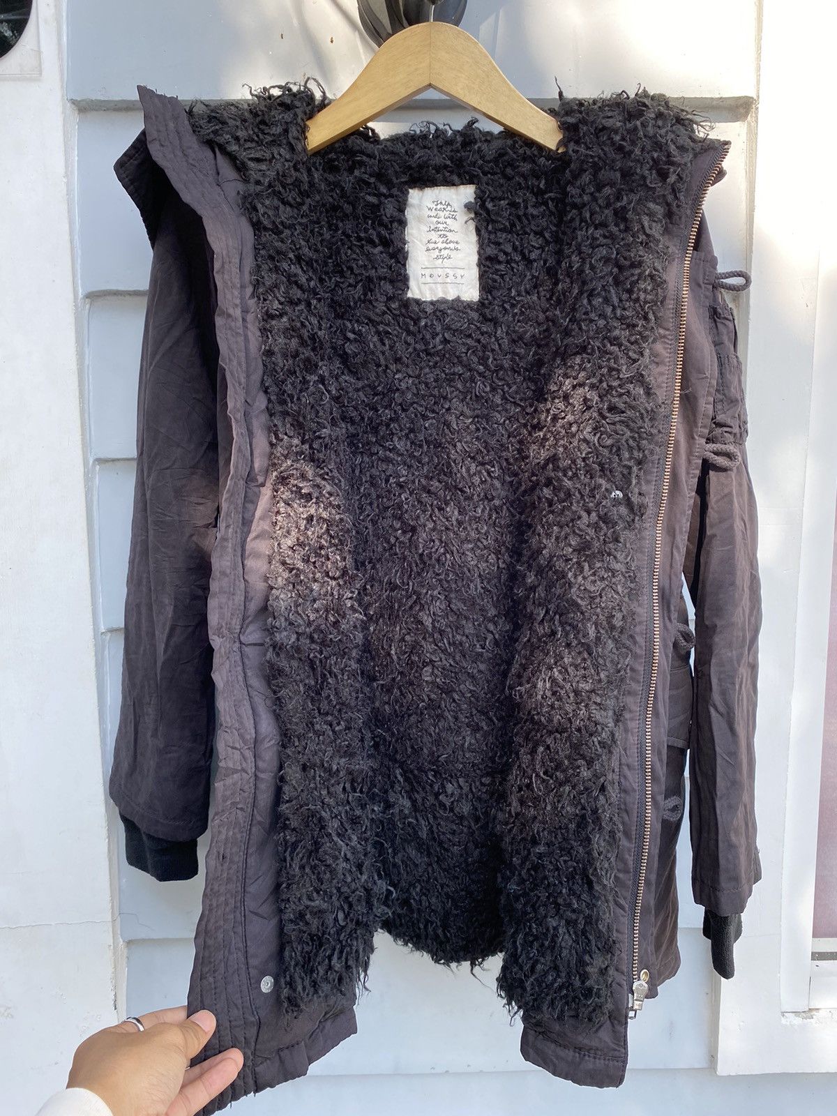 Japanese Brand Moussy Black Panel Furry Parkas Size US L / EU 52-54 / 3 - 15 Thumbnail