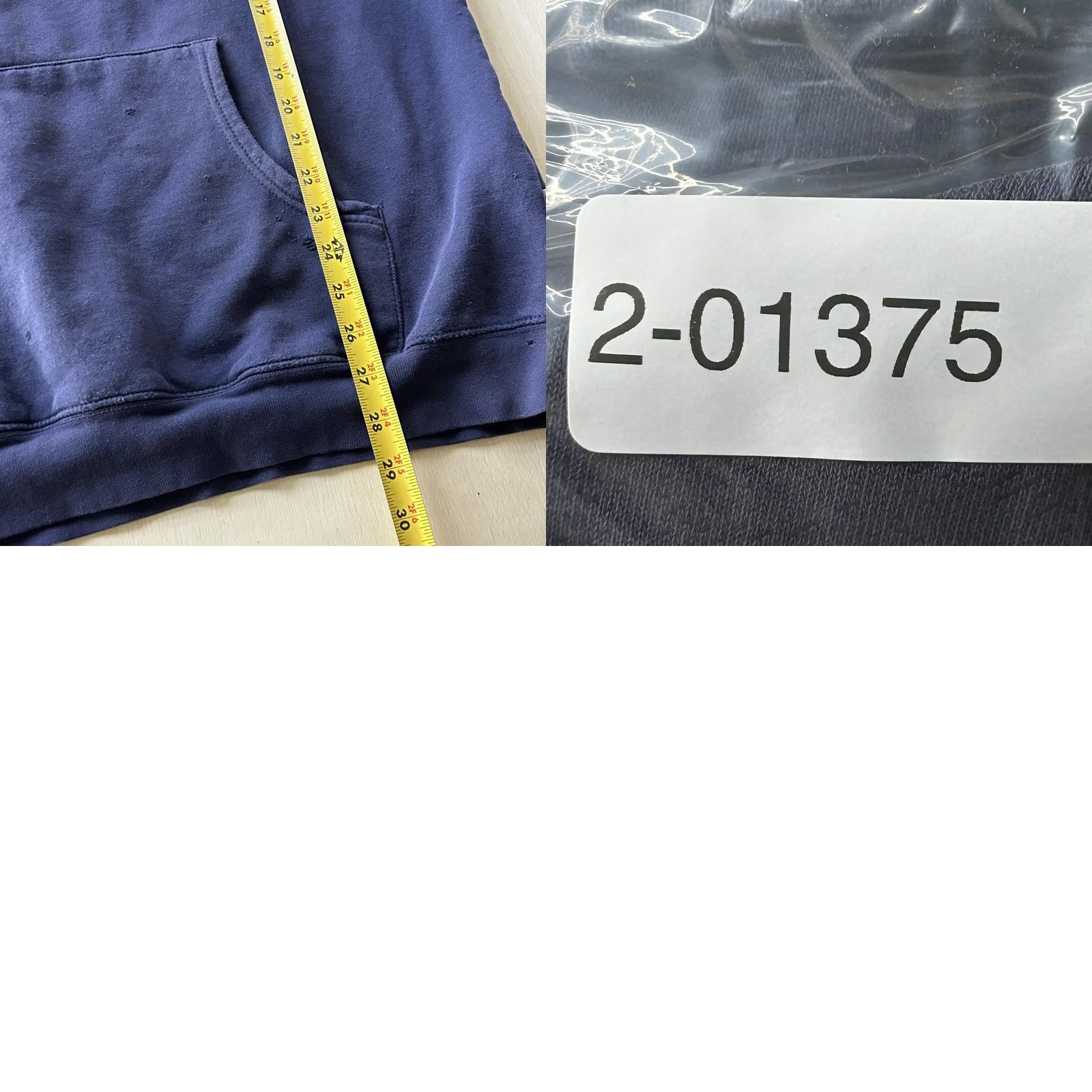 Vintage Vintage 90s Distressed Size Large Navy Blue Pullover Hooded Sweatshirt Mens XL Fleece Pocket Drawstrings Logo Size US XL / EU 56 / 4 - 8 Thumbnail