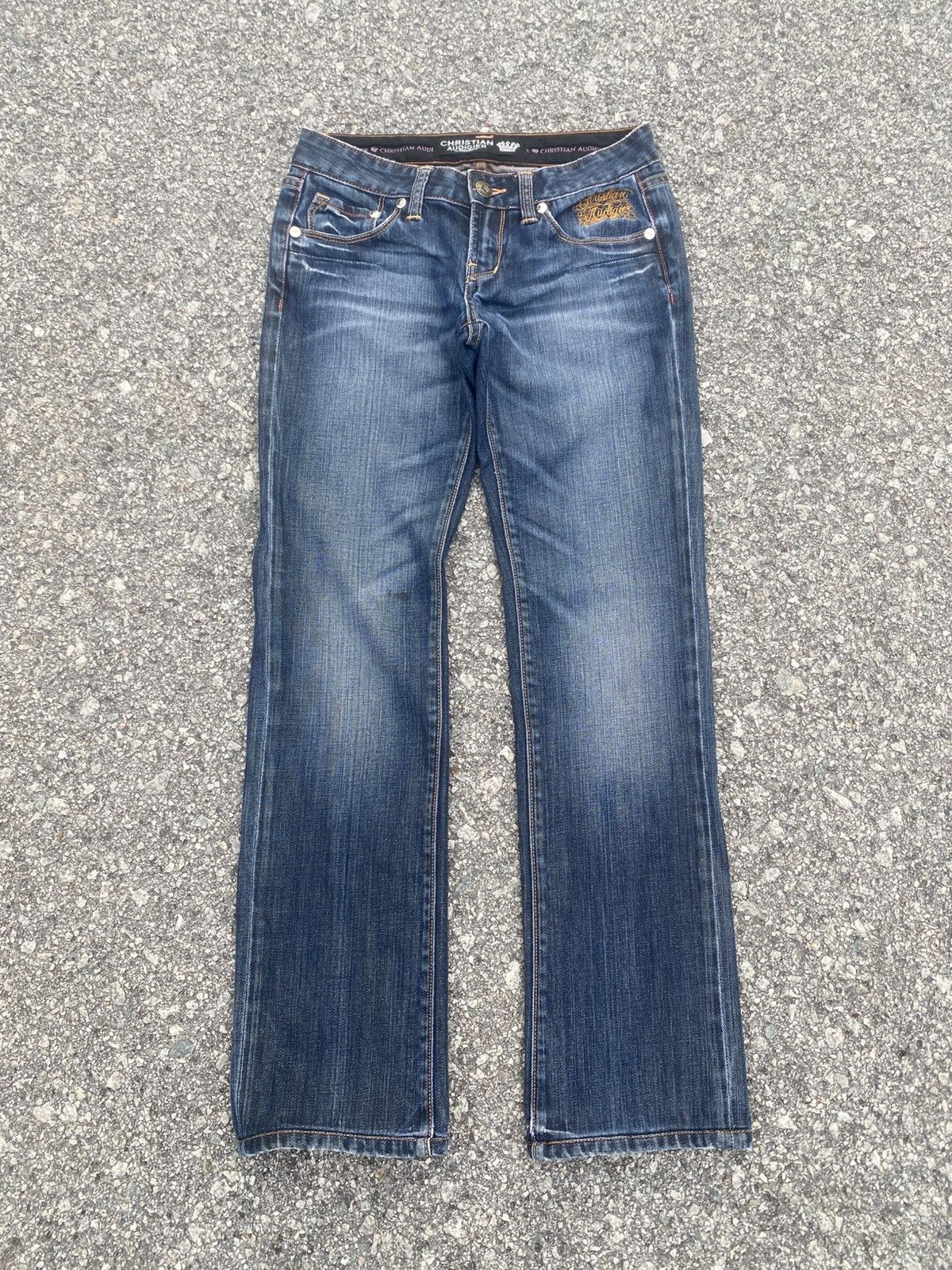 Christian Audigier Rare CHRISTIAN AUDIGIER Skull Tatoo Diamond Jeans Size US 28 / EU 44 - 3 Thumbnail