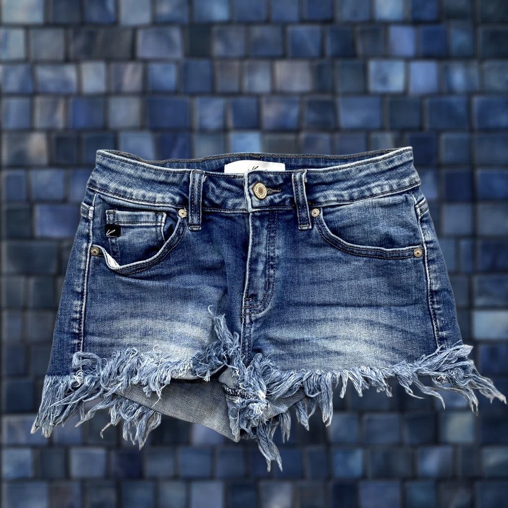 Vintage KanCan Women’s Denim Shorts Frayed Raw Hem Stretch Medium Wash Size Small Shorts Casual 5-Pocket Womens Size 28" / US 6 / IT 42 - 1 Thumbnail