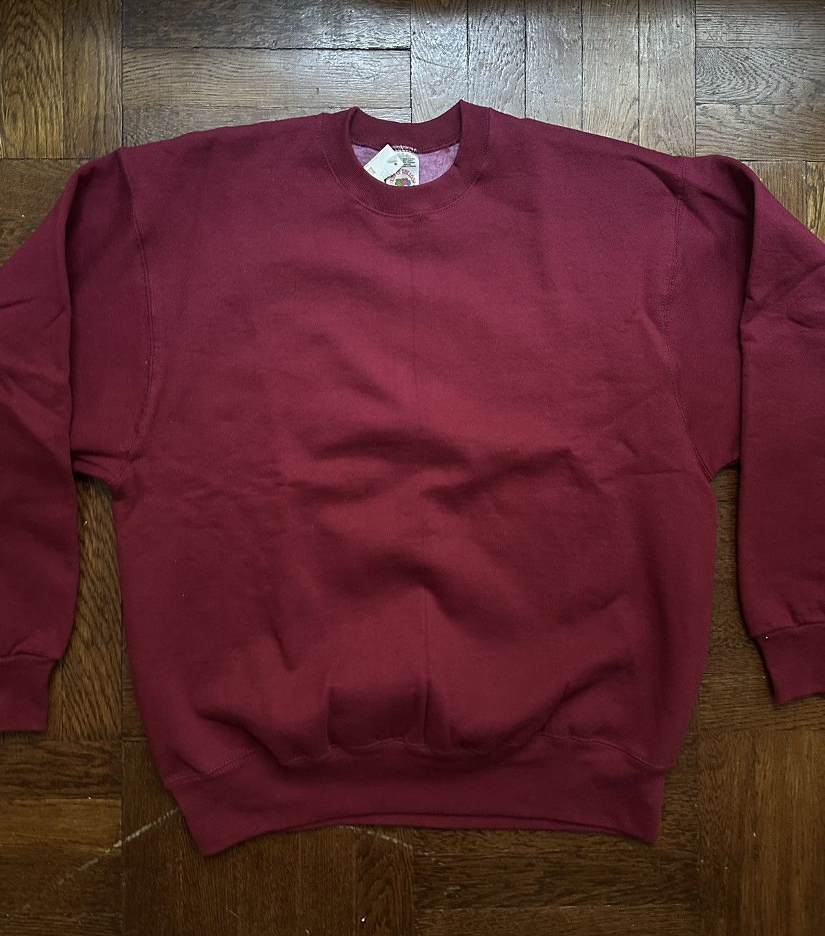 Fruit Of The Loom Vintage 90s Fruit of the Loom Sweatshirt - Burgundy L NOS Size US L / EU 52-54 / 3 - 4 Thumbnail