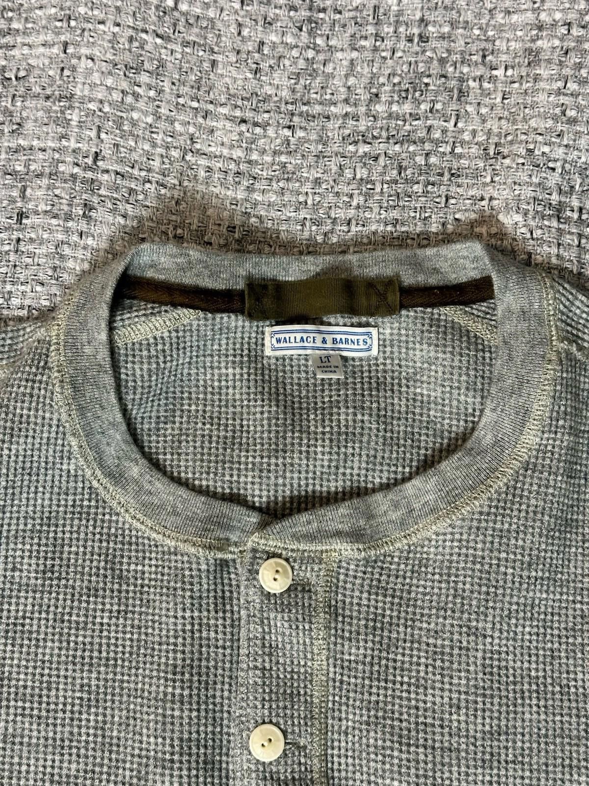 Wallace & Barnes Wallace & Barnes Long Sleeve Knit Henley Shirt Mens LT Gray Size US L / EU 52-54 / 3 - 4 Thumbnail