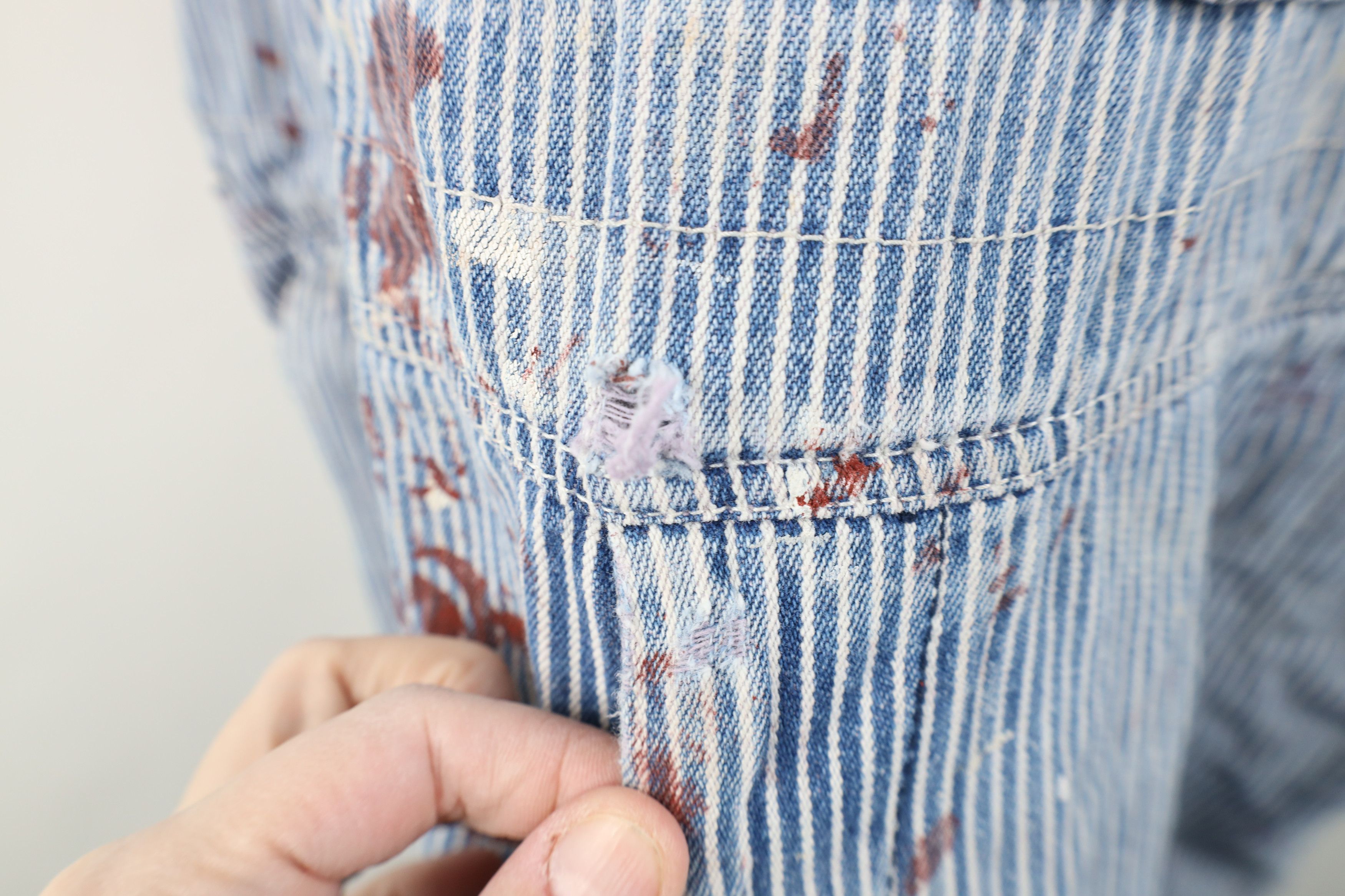 Vintage Vintage 90s Streetwear Cut Off Hickory Striped Overalls Size US 42 / EU 58 - 10 Thumbnail