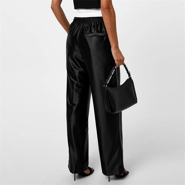 Alexander Wang o1g2r1mq0824 Wide Leg Track Pants in Black Size 31" - 4 Thumbnail