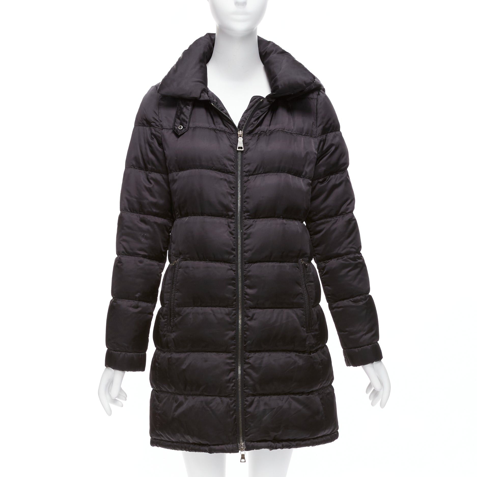 Prada PRADA 2010 black shiny nylon hooded quilted long sleeve puffer coat IT42 M Size M / US 6-8 / IT 42-44 - 1 Thumbnail