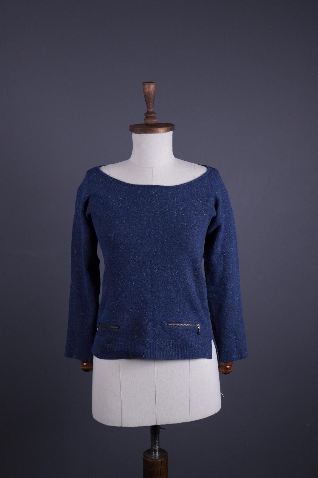 Designer Toast Rare Blue Merino Wool Silk Knit Sweater Size XS Size XS / US 0-2 / IT 36-38 - 1 Thumbnail