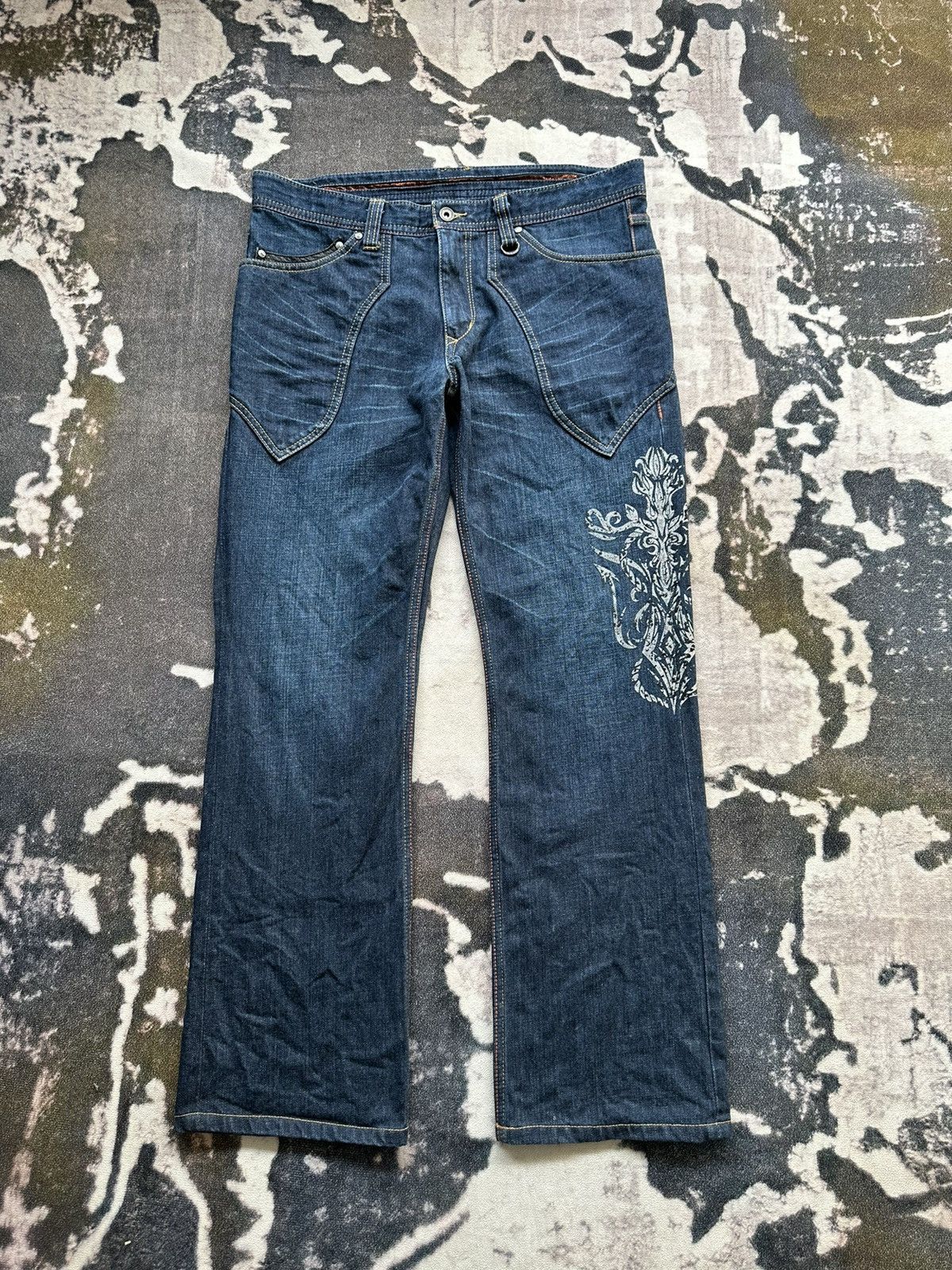 Japanese Brand Y2K NCFM indigo denim Size US 35 - 1 Thumbnail