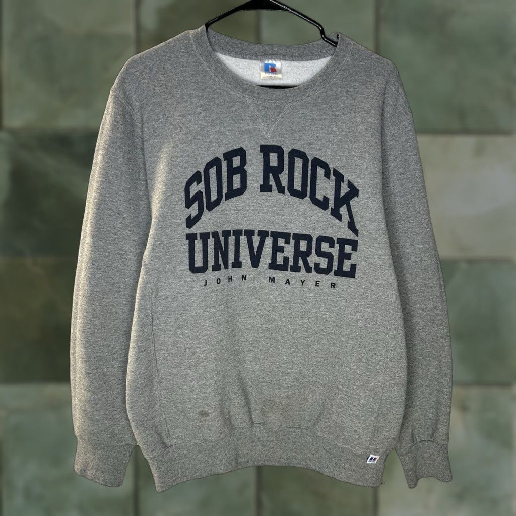 Russell Athletic VINTAGE Russell Athletic Sweatshirt Unisex Adults L Gray Crew Neck Long Sleeve Pullover Cotton Blend John Mayer Sob Rock Universe Size L Size US L / EU 52-54 / 3 - 1 Thumbnail
