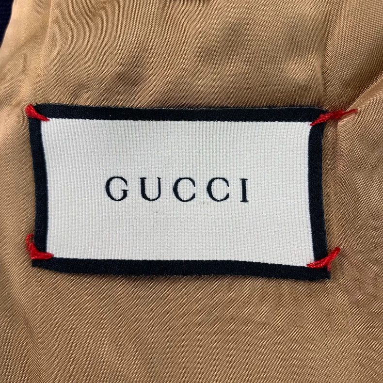 Gucci Gucci Dark blue pattern embroidered wool stand-up collar zi Size US M / EU 48-50 / 2 - 5 Thumbnail