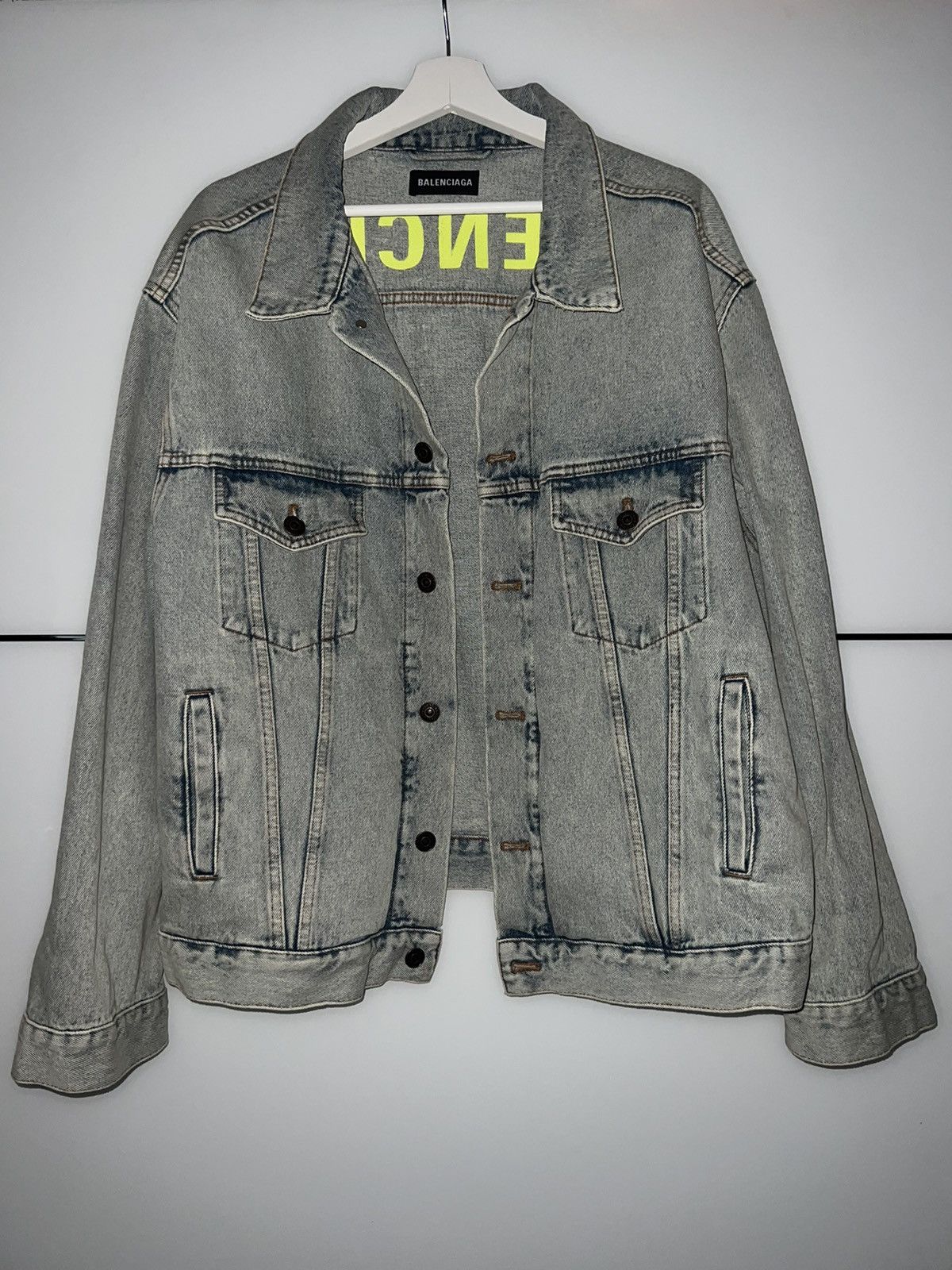 Balenciaga Balenciaga Logo Denim Jacket Size US L / EU 52-54 / 3 - 7 Thumbnail