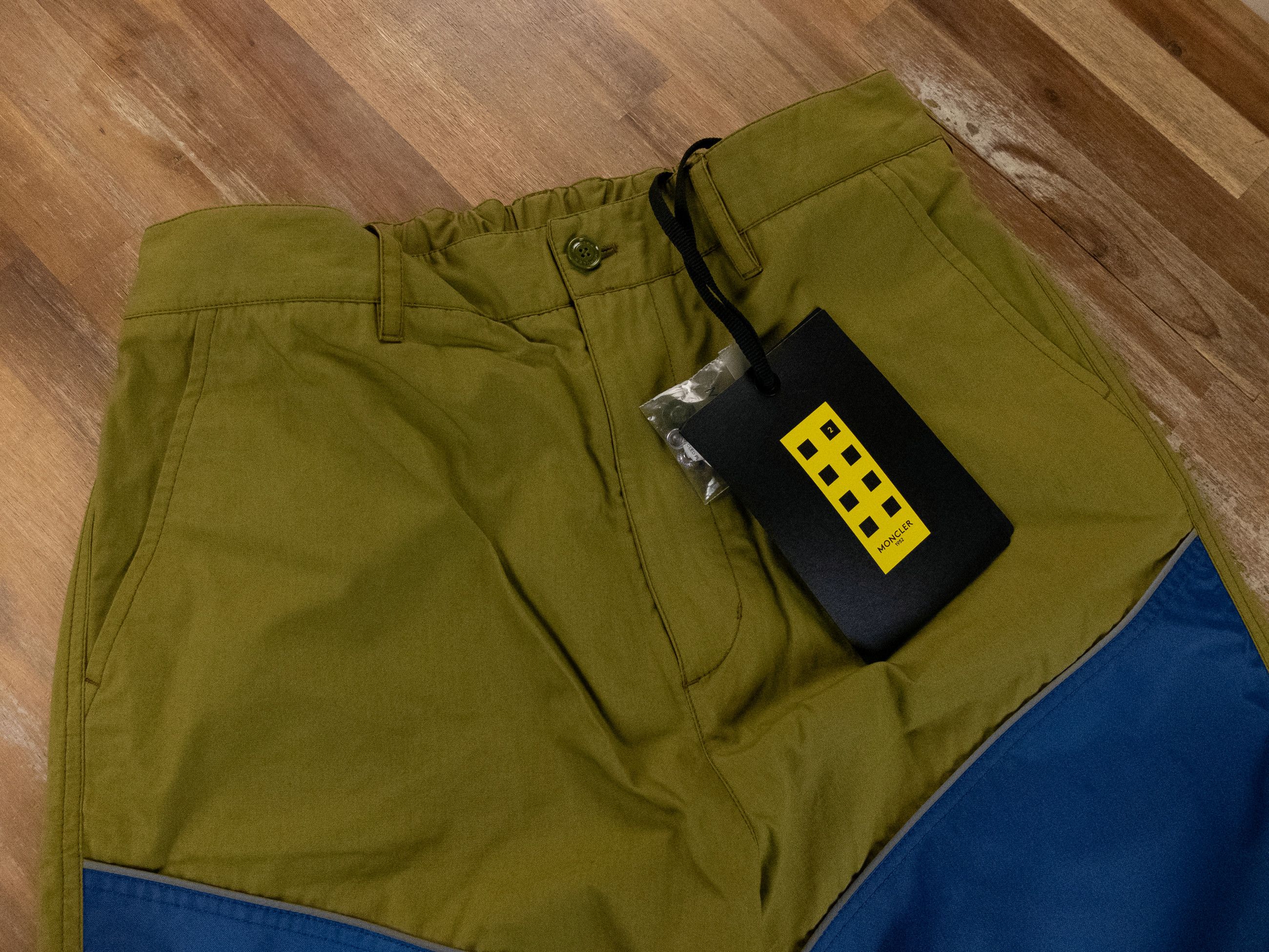 Moncler MONCLER GENIUS 1952 green blue cotton & shell panel pants 34 Size US 34 / EU 50 - 5 Thumbnail