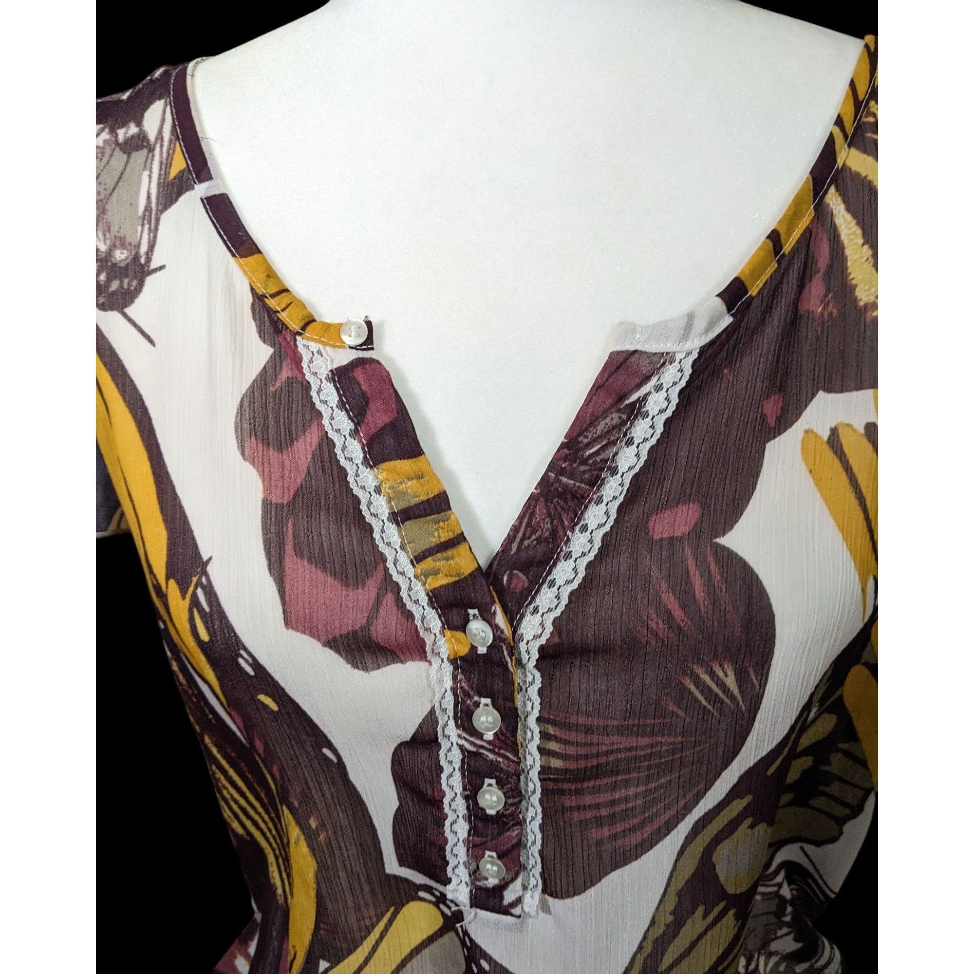 Other Vintage Royal Chicks Bohemian Butterfly Semi Sheer Top Size Size M / US 6-8 / IT 42-44 - 3 Thumbnail