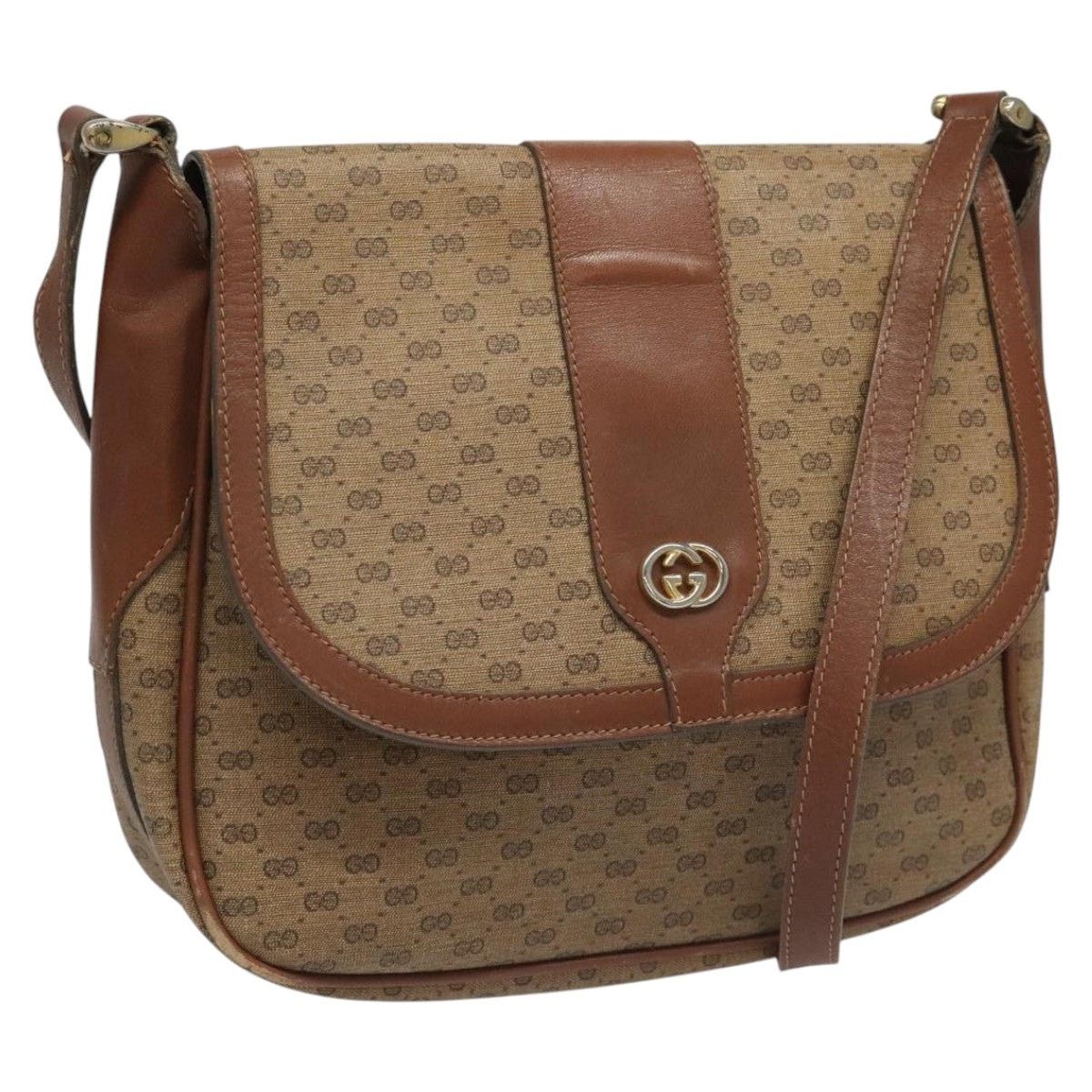 Gucci Micro GG Canvas Shoulder Bag Pvc Beige, Women's