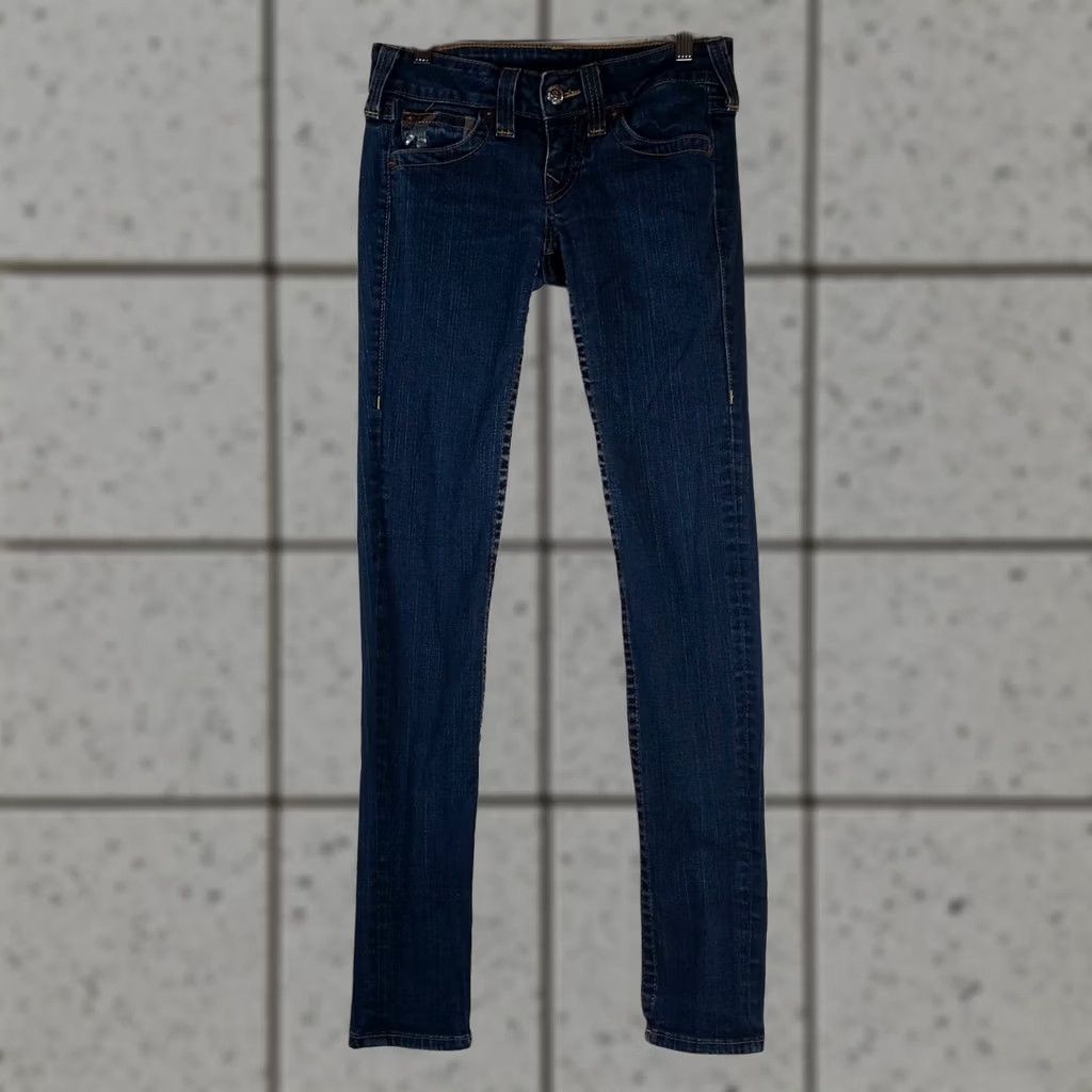 True Religion True Religion Women’s Jeans 28 Skinny Medium Wash Stretch Denim 5-Pocket Logo Low Rise Made in USA Size 28" / US 6 / IT 42 - 1 Thumbnail