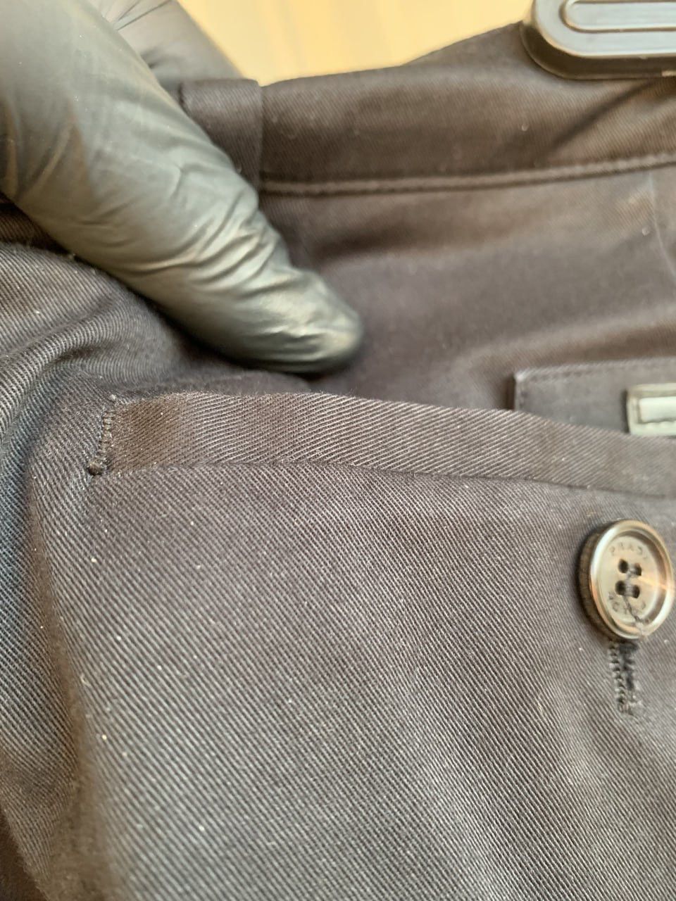Prada × Vintage Prada Women’s 2011 Black Tab Cotton Straight Trousers Size 30" / US 8 / IT 44 - 18 Thumbnail