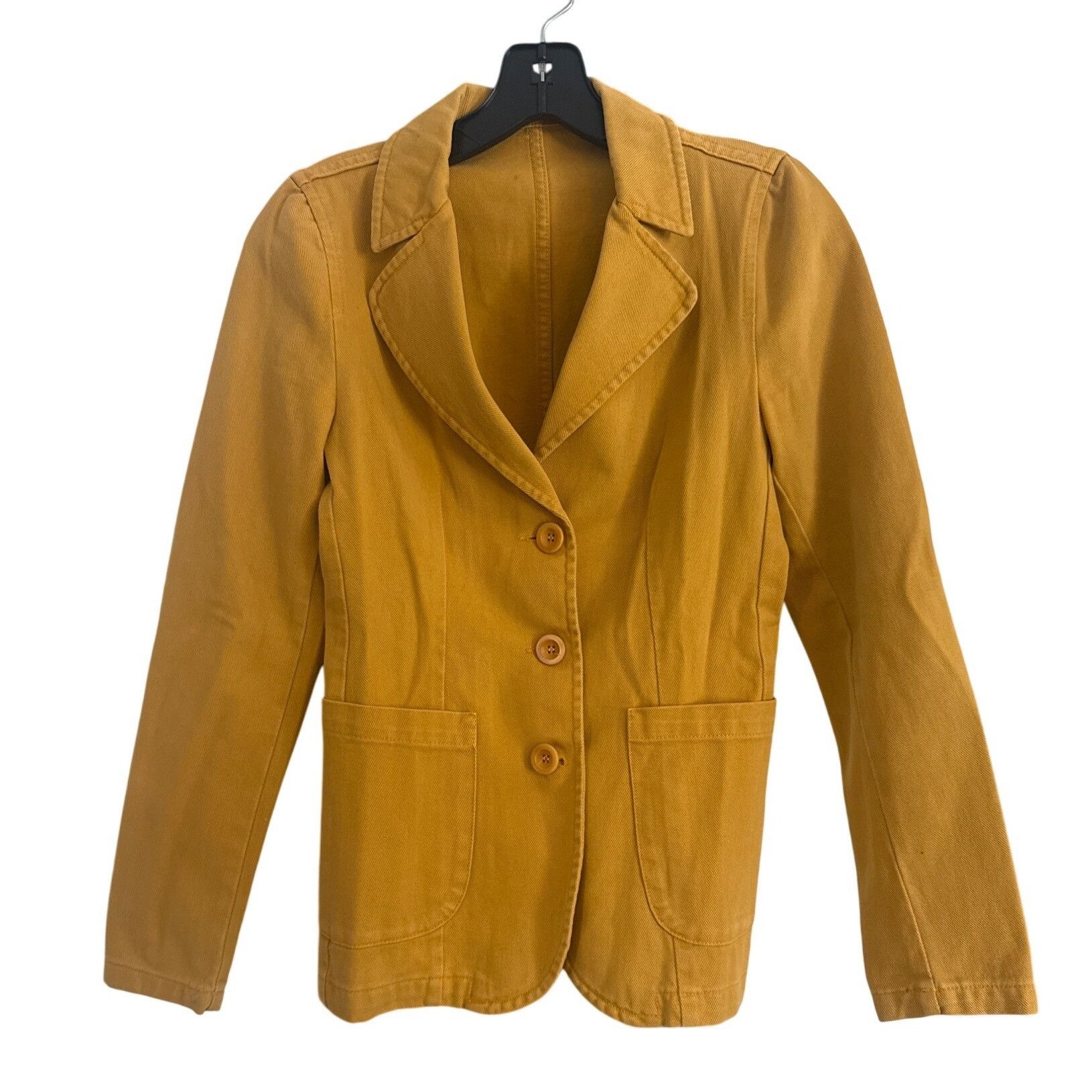 Miu Miu Mustard Yellow Cotton Blazer Jacket Womens Size 40 M