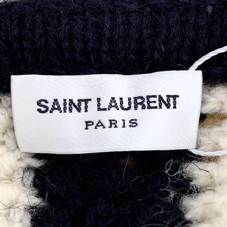 Saint Laurent Colorblock striped wool hooded cutout cardiga