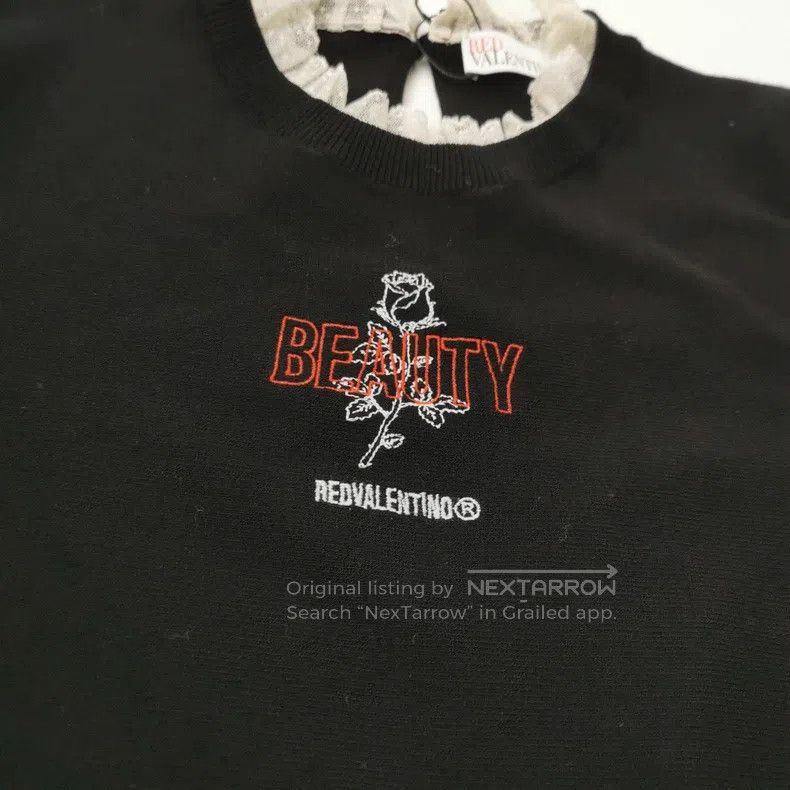 Valentino Valentino Floral pattern letter logo crew neck long-sleeve Size L / US 10 / IT 46 - 3 Thumbnail