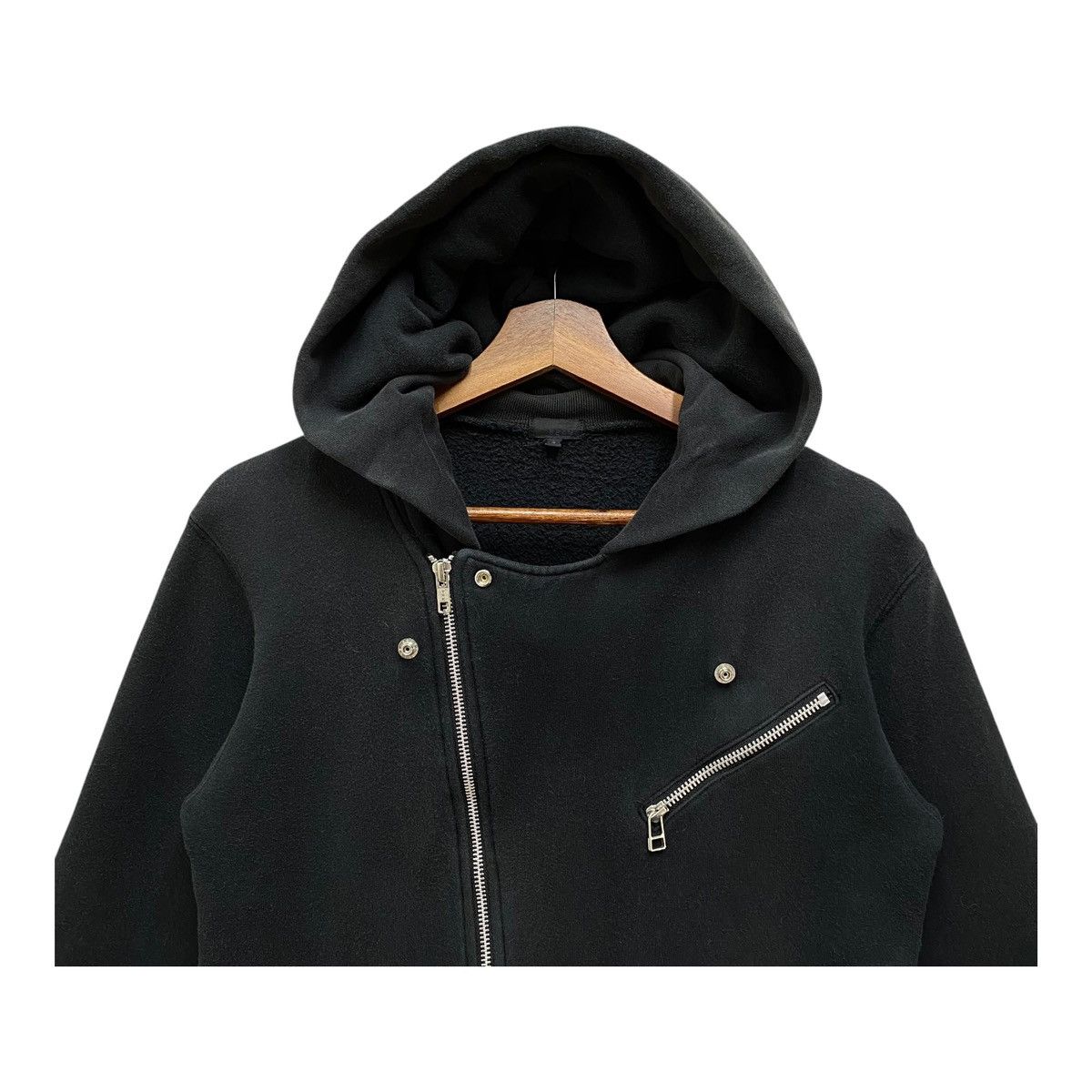 Beams Japan BEAMS Japan Asymmetrical Full Zip Hoodie Cotton Jacket Black Size US S / EU 44-46 / 1 - 5 Thumbnail