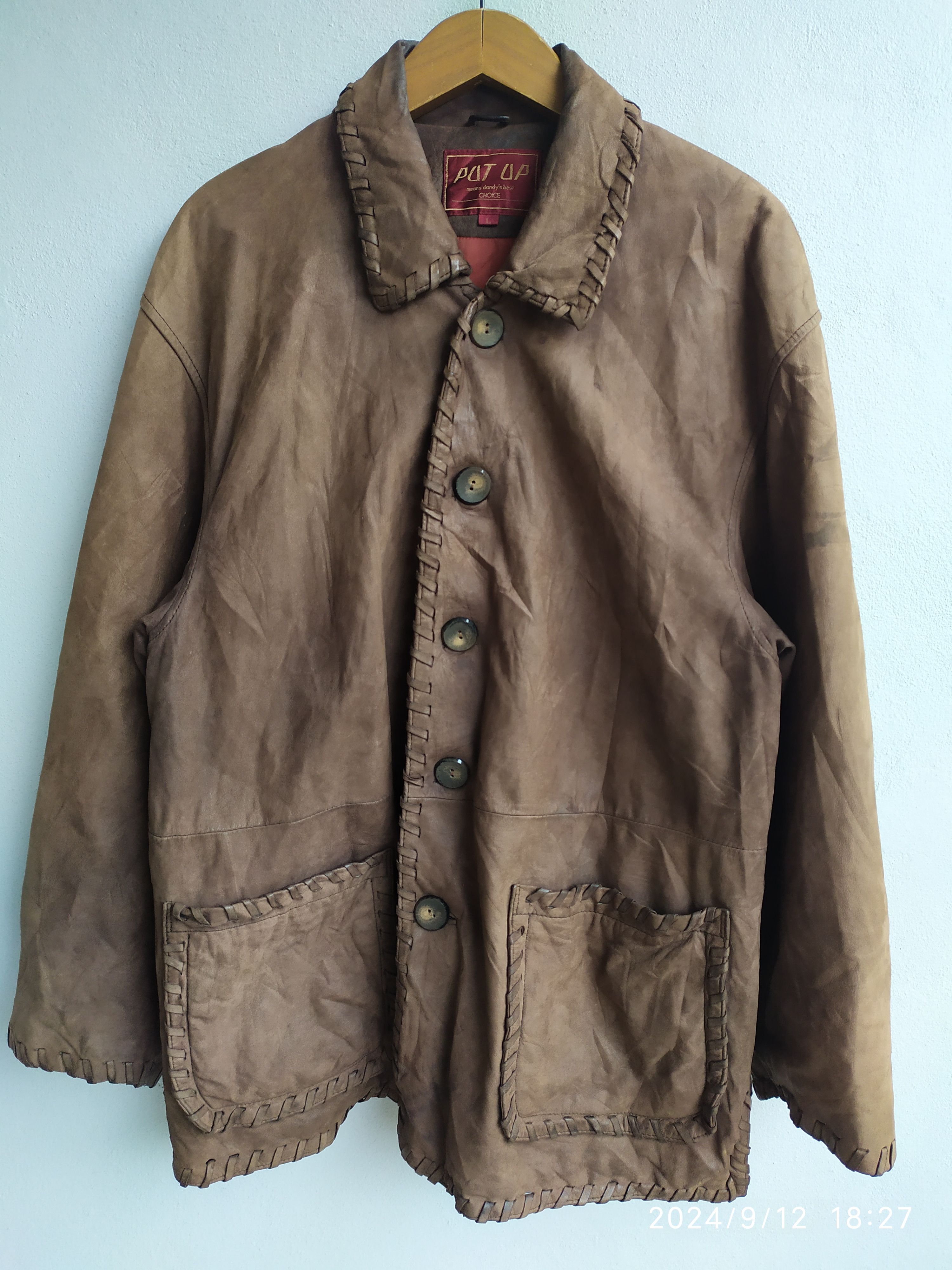 Japanese Brand × Vintage Vintage Japanese Brown Leather Jacket Size US L / EU 52-54 / 3 - 1 Thumbnail