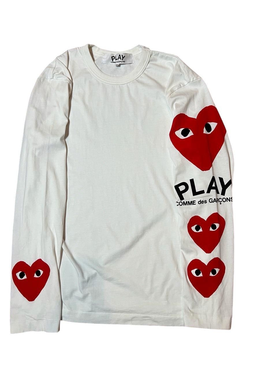 Comme des Garcons PLAY Comme des Garçons Play Multi-Heart Longsleeve White Size US M / EU 48-50 / 2 - 2 Thumbnail