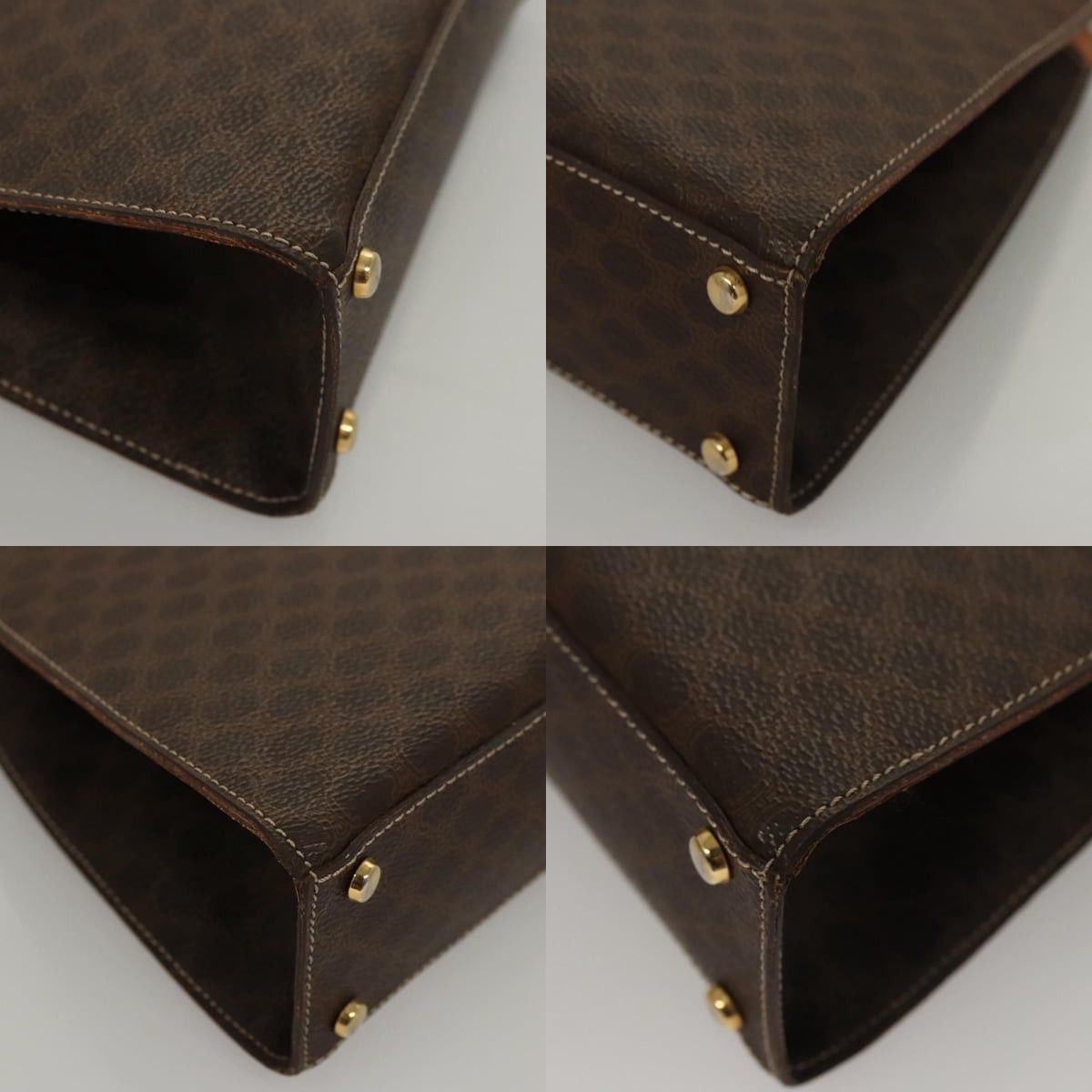Celine CELINE Macadam Canvas Hand Bag Pvc Leather Brown Gold Size ONE SIZE - 10 Thumbnail