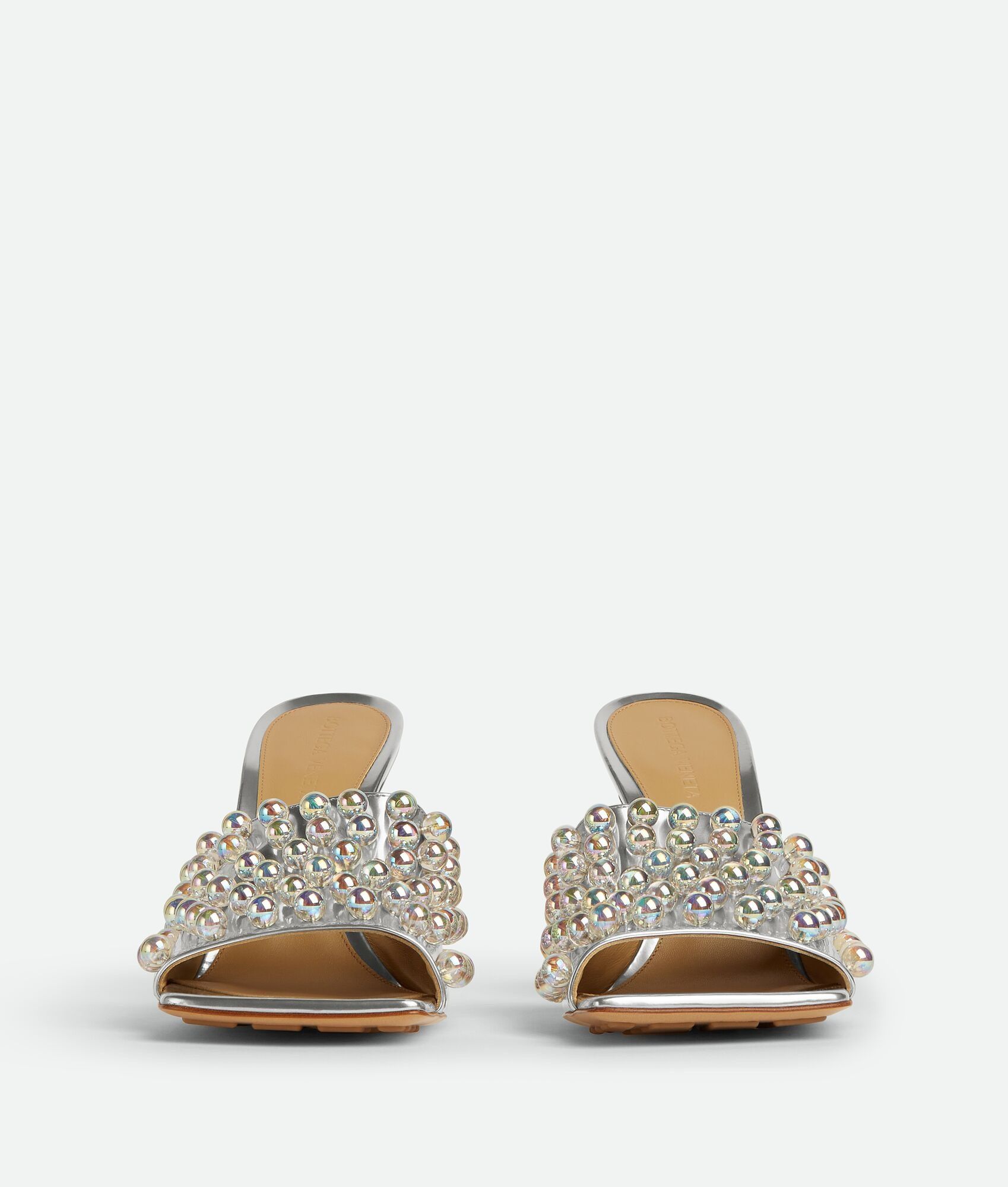 Bottega Veneta o1n1vont0126 Stretch Mule in Silver Size US 11 / IT 41 - 2 Thumbnail