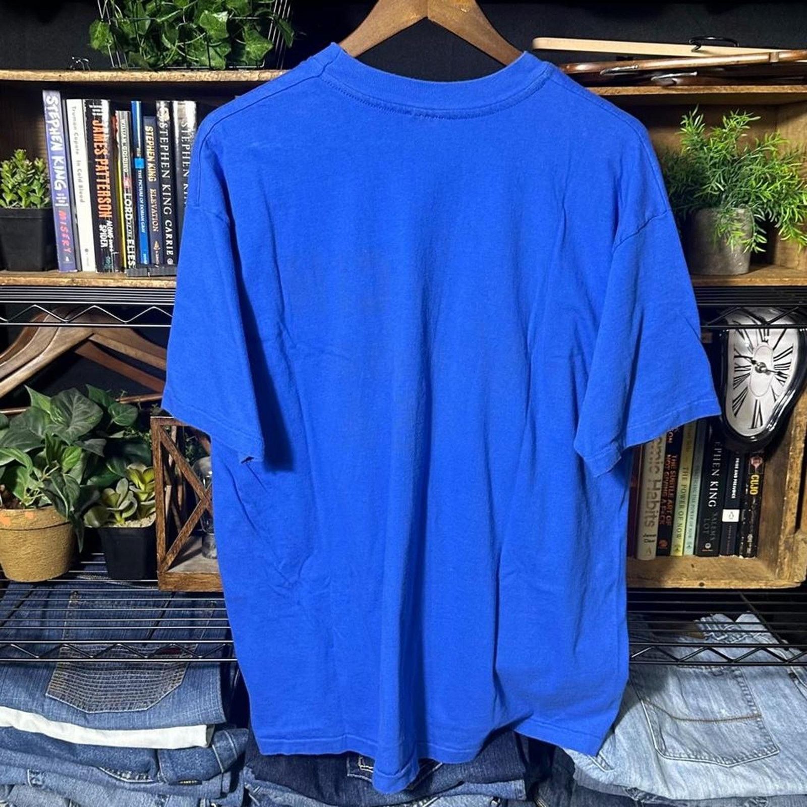 Hanes Vintage 90s Single Stitch Dancin’ In The USA Tee Blue Shirt Size US XL / EU 56 / 4 - 2 Thumbnail