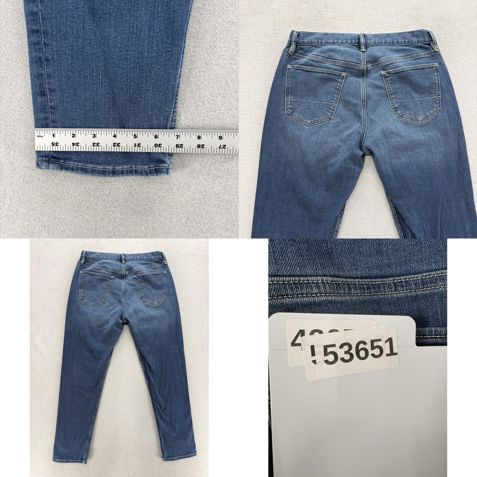 Banana Republic Banana Republic Travel Athletic Jeans Mens 33x30 Blue Wash Tapered Stretch Denim Pants Jeans Mens Navy Blue Athletic Fit Denim Jeans Size US 33 - 8 Thumbnail