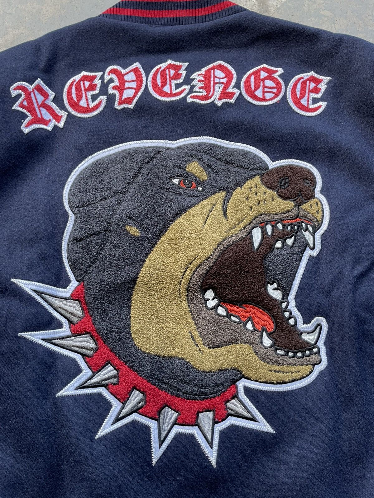Revenge Revenge Rottweiler Varsity Jacket Navy/Red Size US M / EU 48-50 / 2 - 3 Thumbnail
