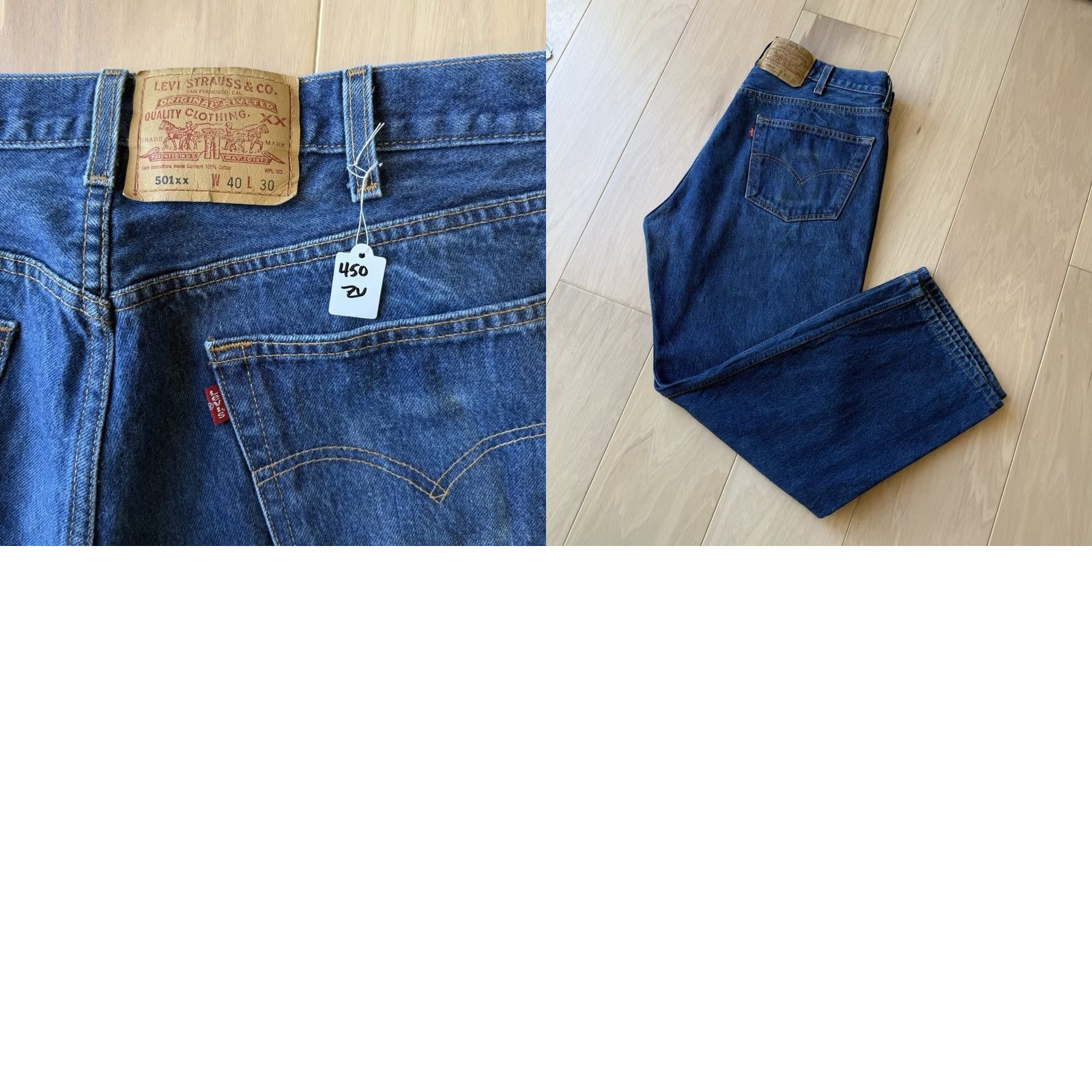 Levi's VINTAGE Levi's 501 Jeans 37 Blue Dark Wash Straight Denim Workwear Non Selvedge Men/Adult Size US 37 - 8 Thumbnail