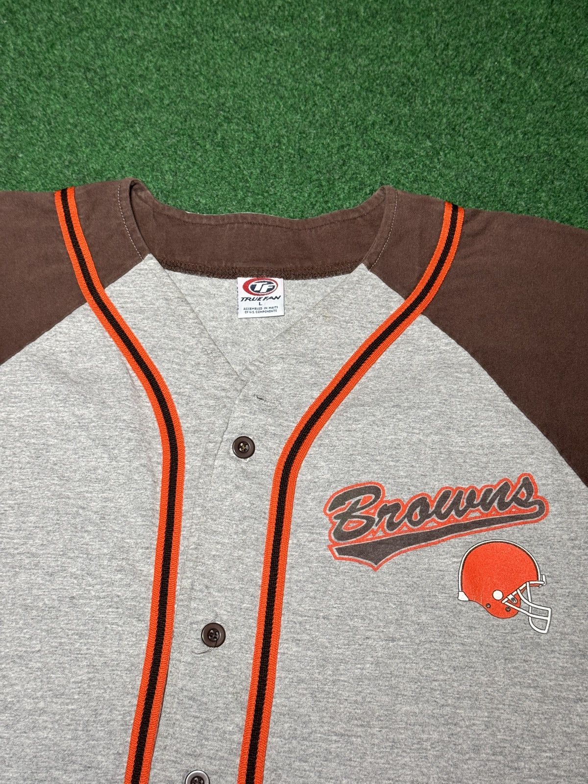 NFL Cleveland Browns Vintage Baseball Style Jersey Lrg Button Up Size US L / EU 52-54 / 3 - 2 Thumbnail
