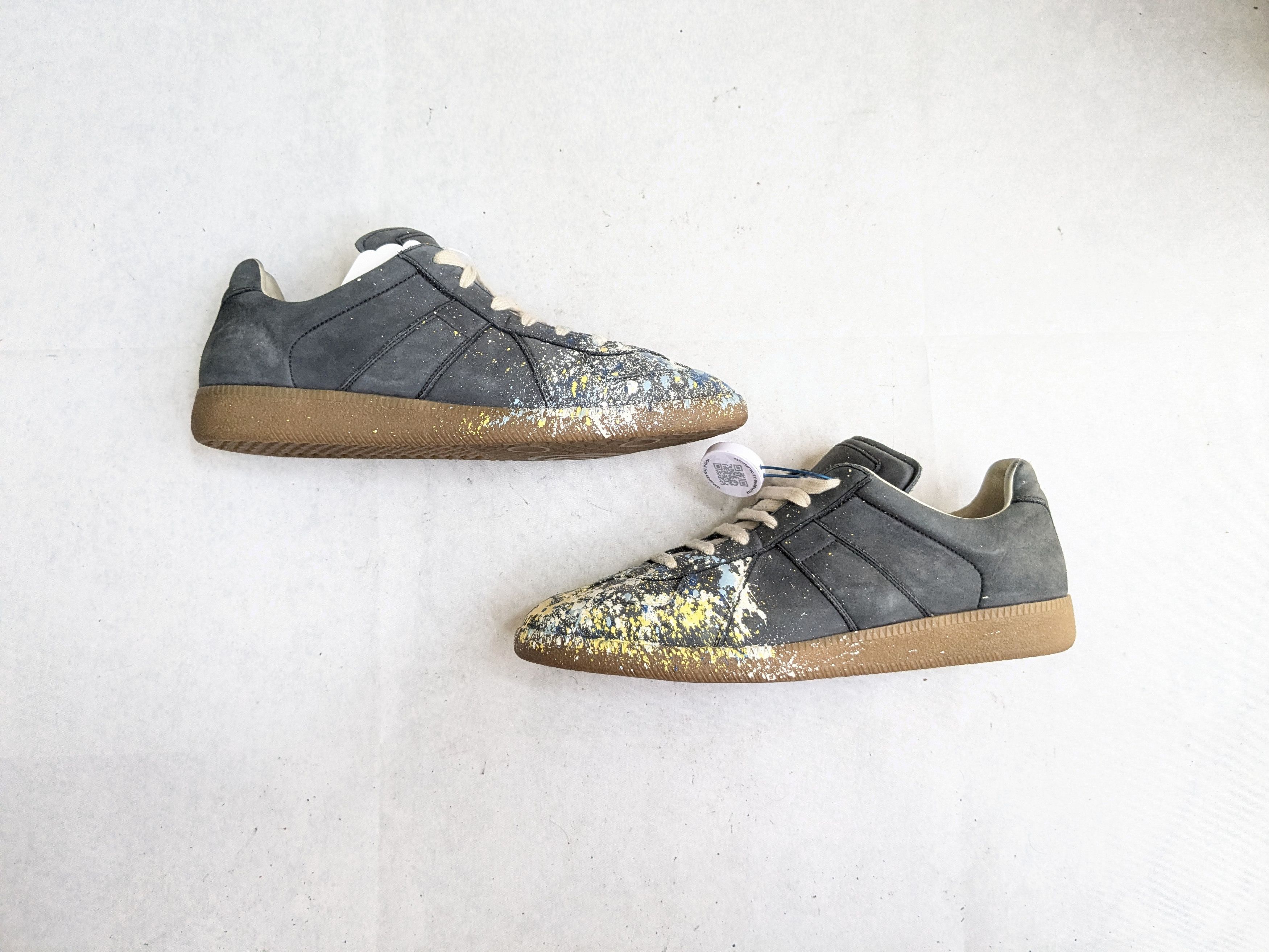 Maison Margiela Maison Margiela GAT Replica Blue Paint Splatter 10 43 Low Size US 10 / EU 43 - 1 Thumbnail
