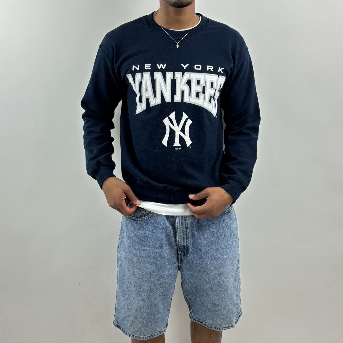 MLB vintage Y2K NEW YORK YANKEES MLB Spellout sweatshirt Size US M / EU 48-50 / 2 - 3 Thumbnail