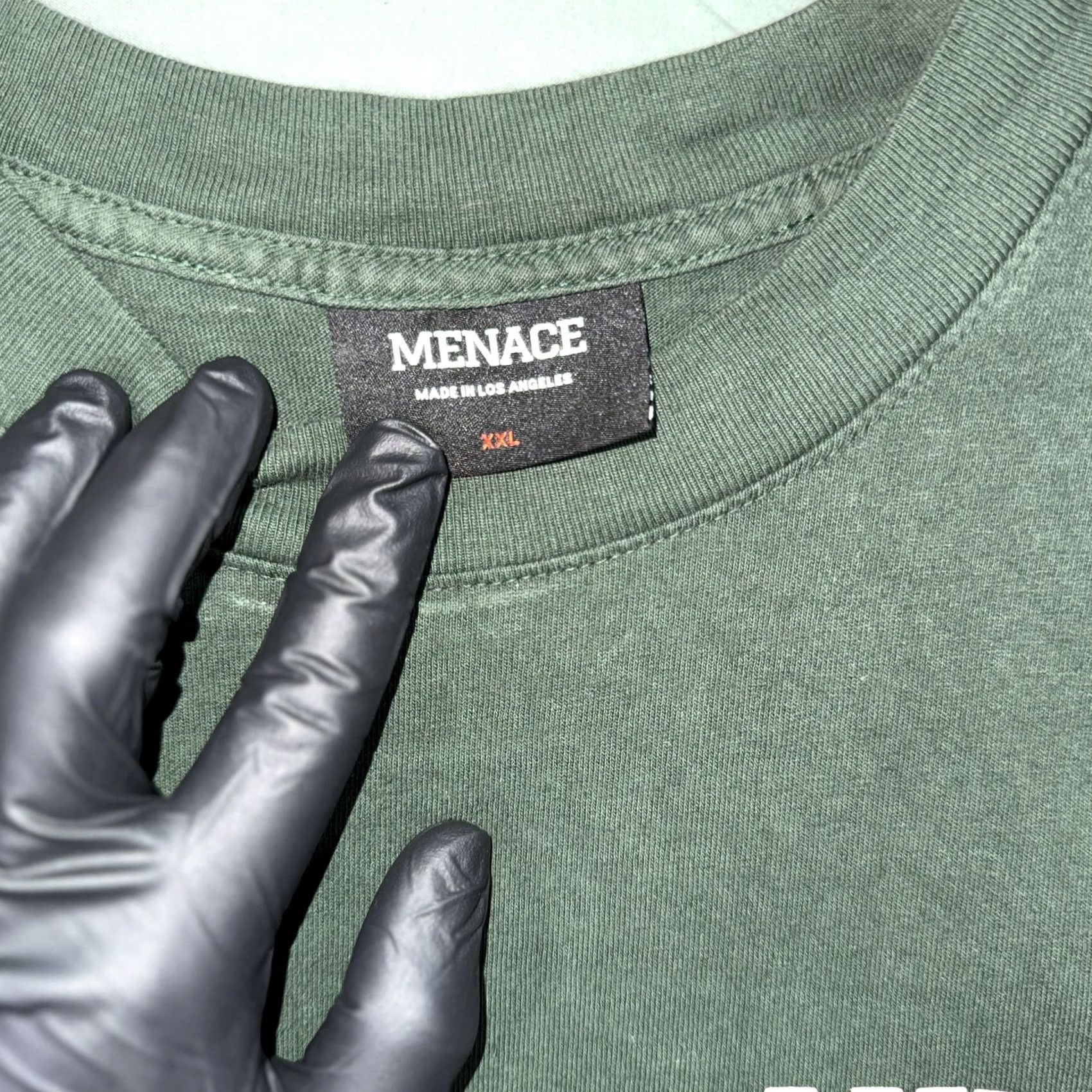 Vintage Menace Shirt Mens 2XL Green Logo Graphic Tee Made Los Angeles Streetwear Size US XXL / EU 58 / 5 - 3 Thumbnail