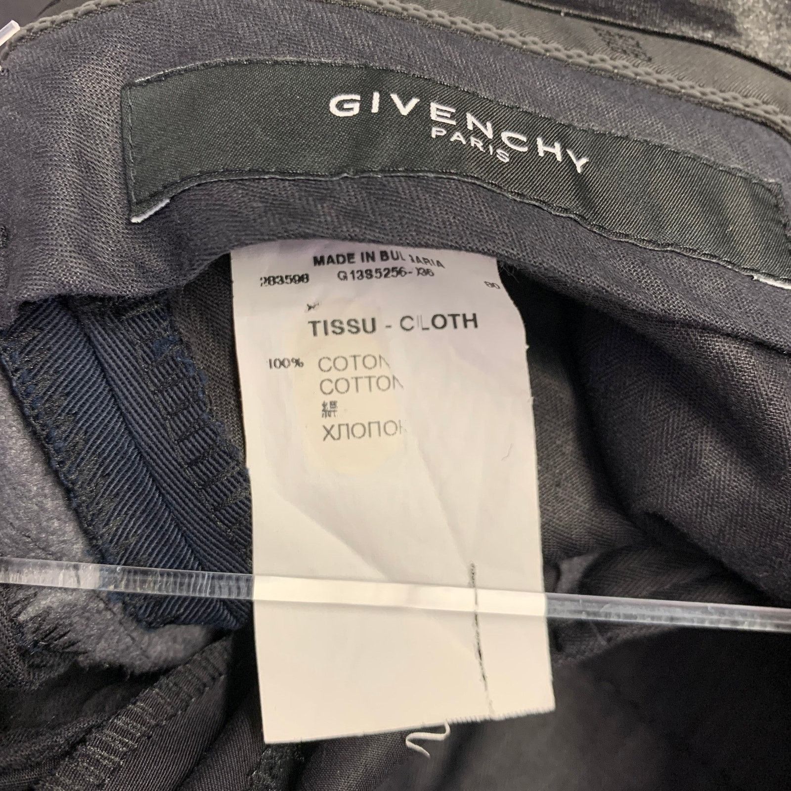 Givenchy GIVENCHY Black Navy Two Toned Cotton Flat Front Dress Pants Size US 30 / EU 46 - 6 Thumbnail