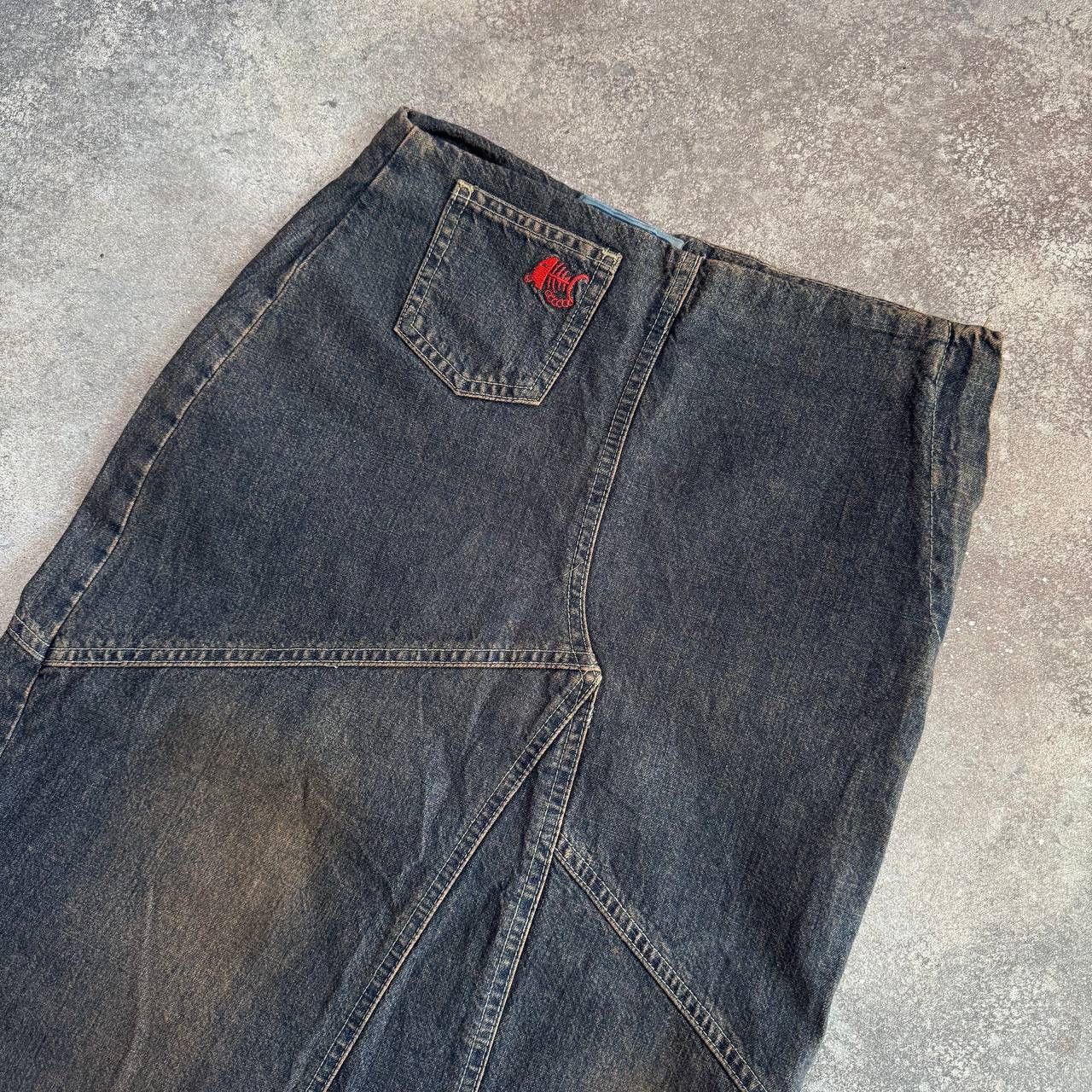 20471120 × If Six Was Nine Amazing Y2K Washed Denim Midi Skirt Size 27" / US 4 / IT 40 - 5 Thumbnail