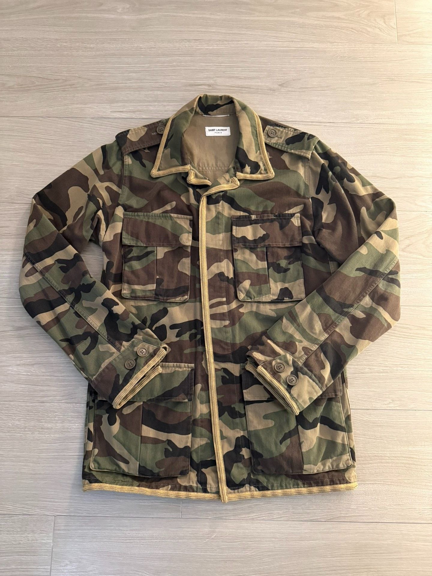 Saint Laurent Paris Saint Laurent Hedi Slimane Camouflage Jacket Size US S / EU 44-46 / 1 - 1 Thumbnail
