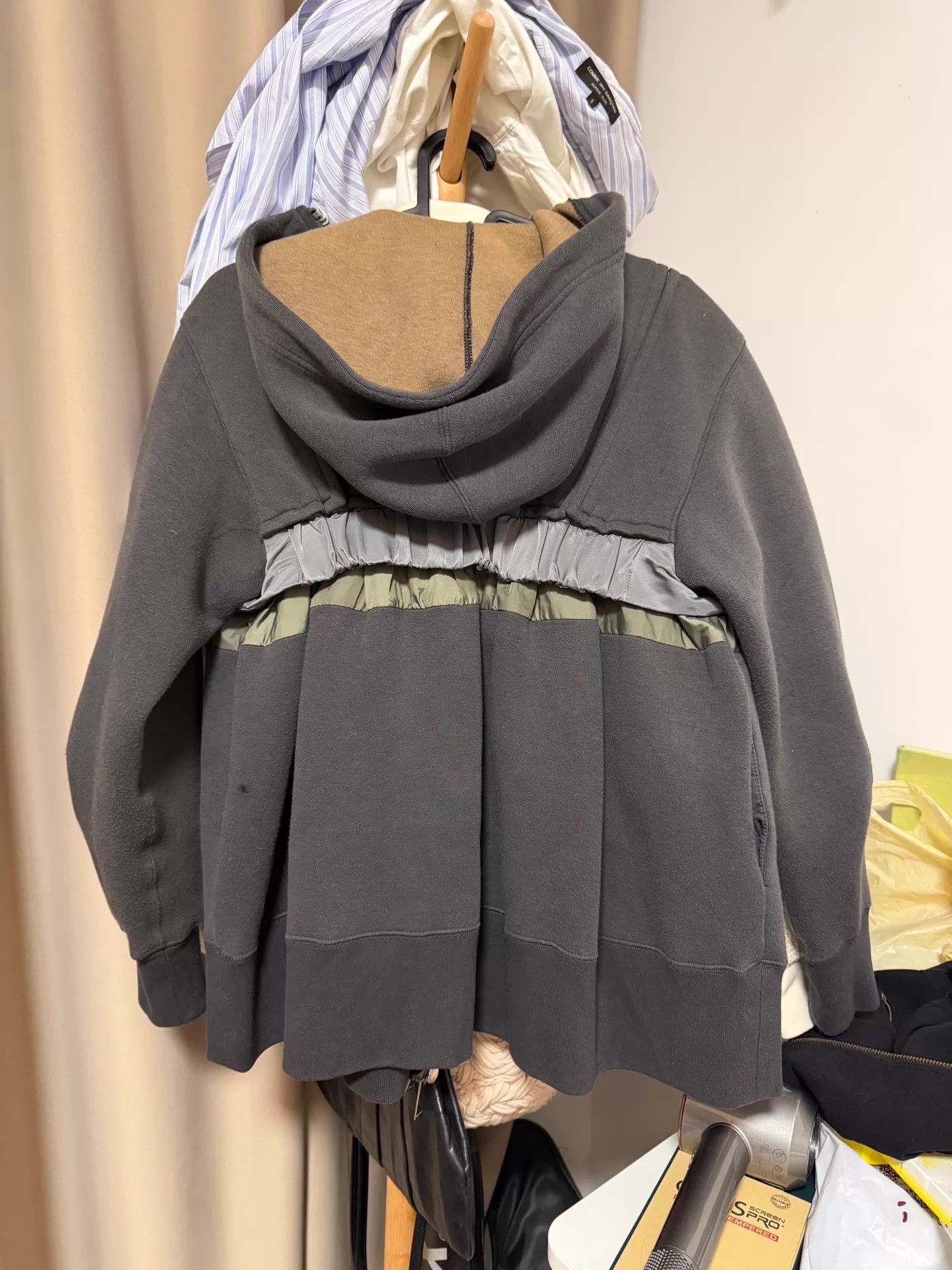 Sacai sacai color blocked gray & green sweatshirt jacket size 1 Size US S / EU 44-46 / 1 - 4 Thumbnail