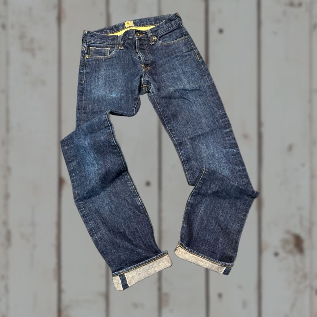 Prps PRPS Jeans Mens 31 Blue Distressed Washed Selvedge Japanese Denim Tapered Y2K Ready to Wear Size US 31 - 1 Thumbnail