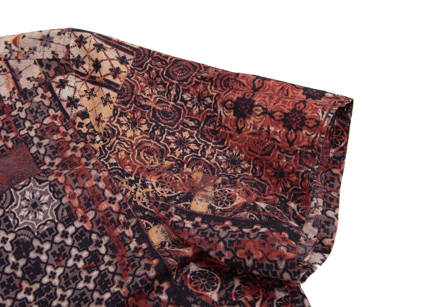 Jean Paul Gaultier Cotton Kilim Pattern Short Sleeve Shirt in Brown 48 Size US M / EU 48-50 / 2 - 6 Thumbnail