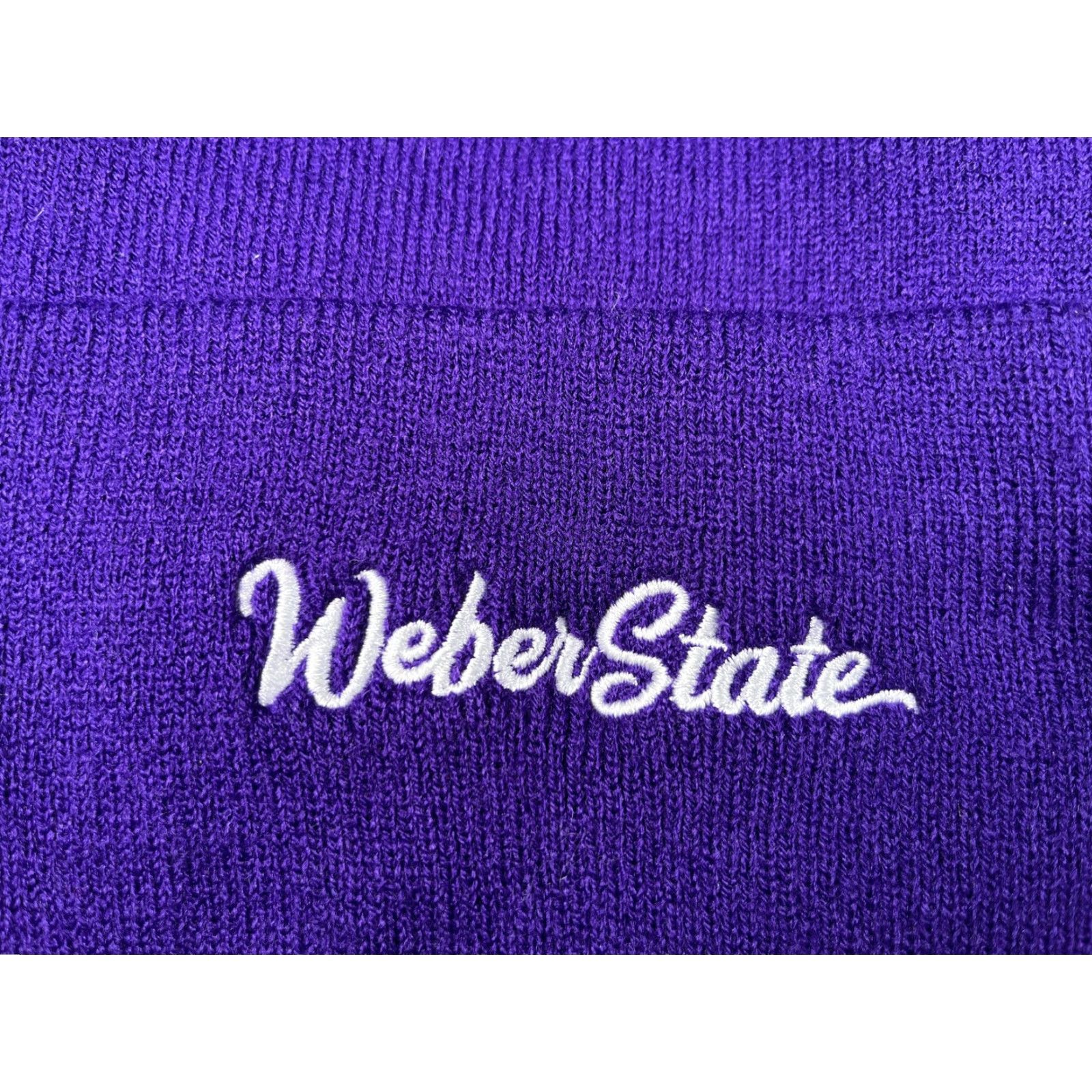 Port & Company Port & Company Hat Beanie Mens One Size Purple Weber State Knit Winter College Sports Cuffed Embroidered Mens Rhinestones? Size ONE SIZE - 2 Thumbnail