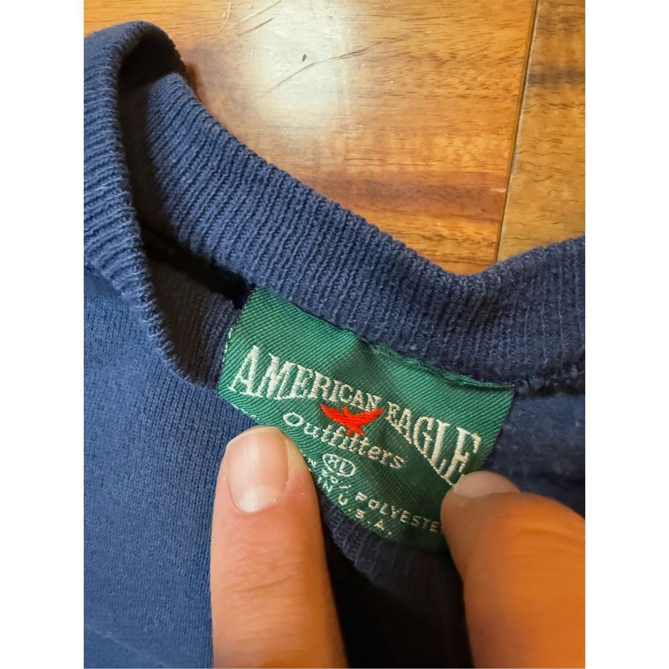 Vintage Size XL- Vintage 1990s American Eagle Sweatshirt Blue Legend Size US XL / EU 56 / 4 - 3 Thumbnail
