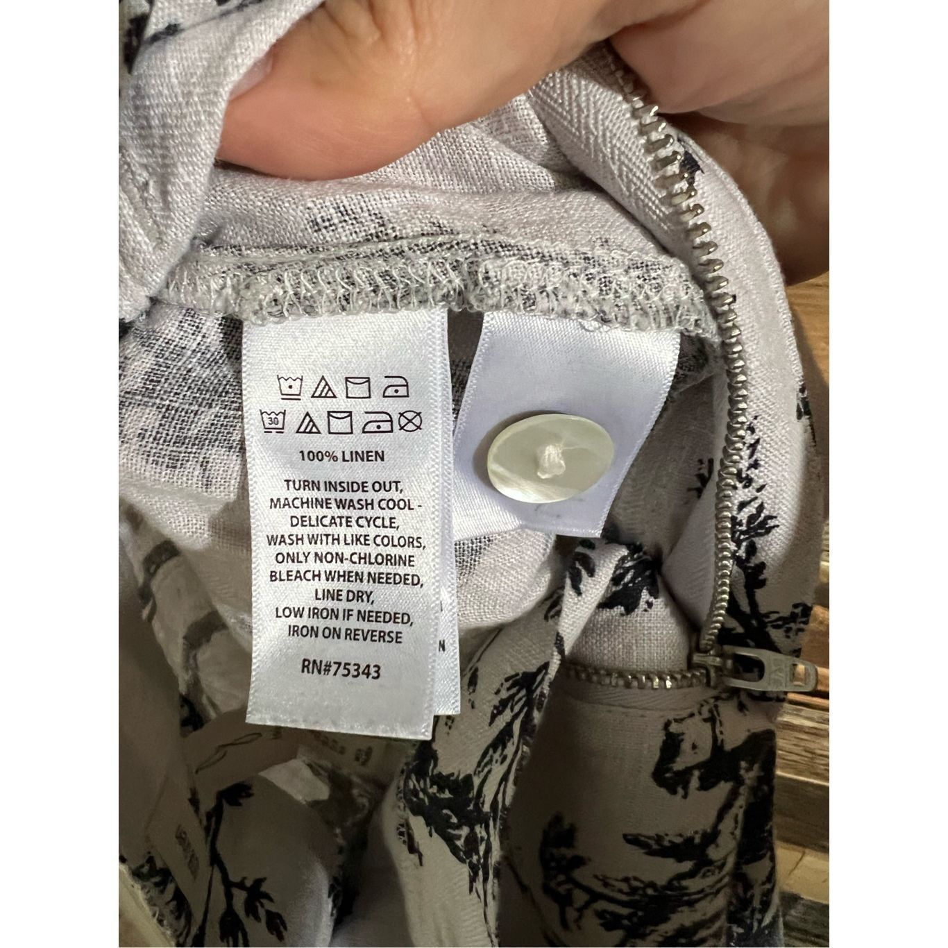 Joie Joie NWT Pants Wide Leg Linen Tree Printed Ivory/Black Pocke Size 30" / US 8 / IT 44 - 3 Thumbnail